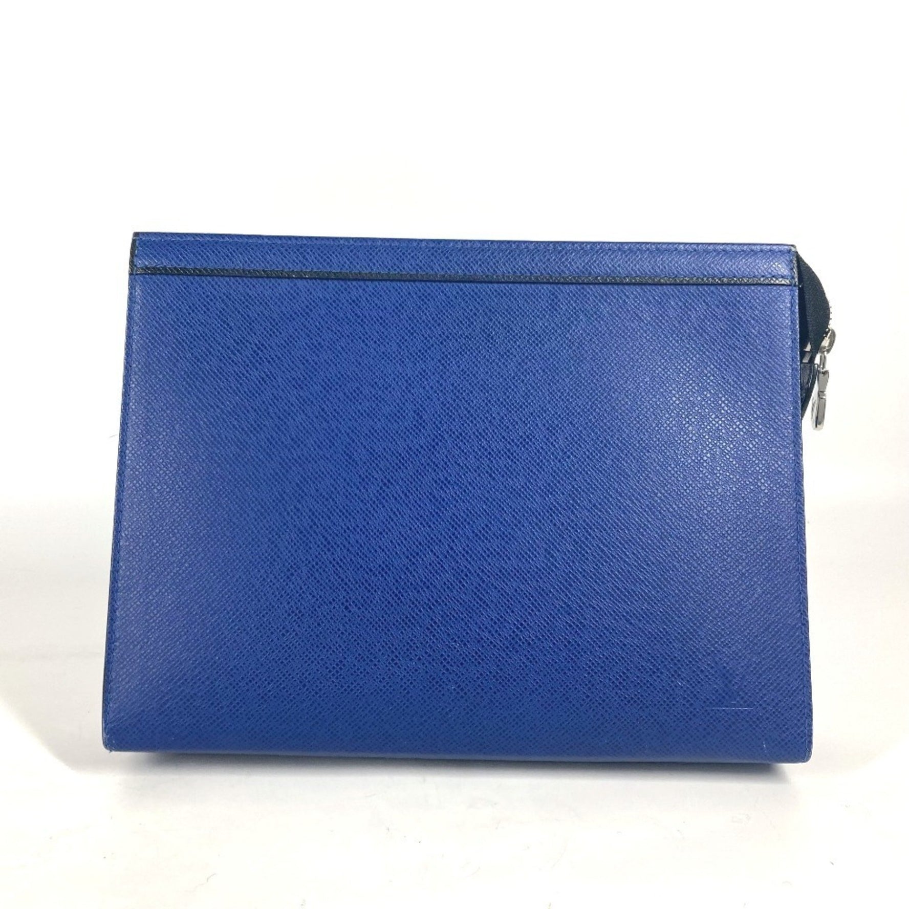 LOUIS VUITTON M30575 Taiga Pochette Voyage MM Second Bag, Pouch, Clutch Bag in Leather, Men's Blue
