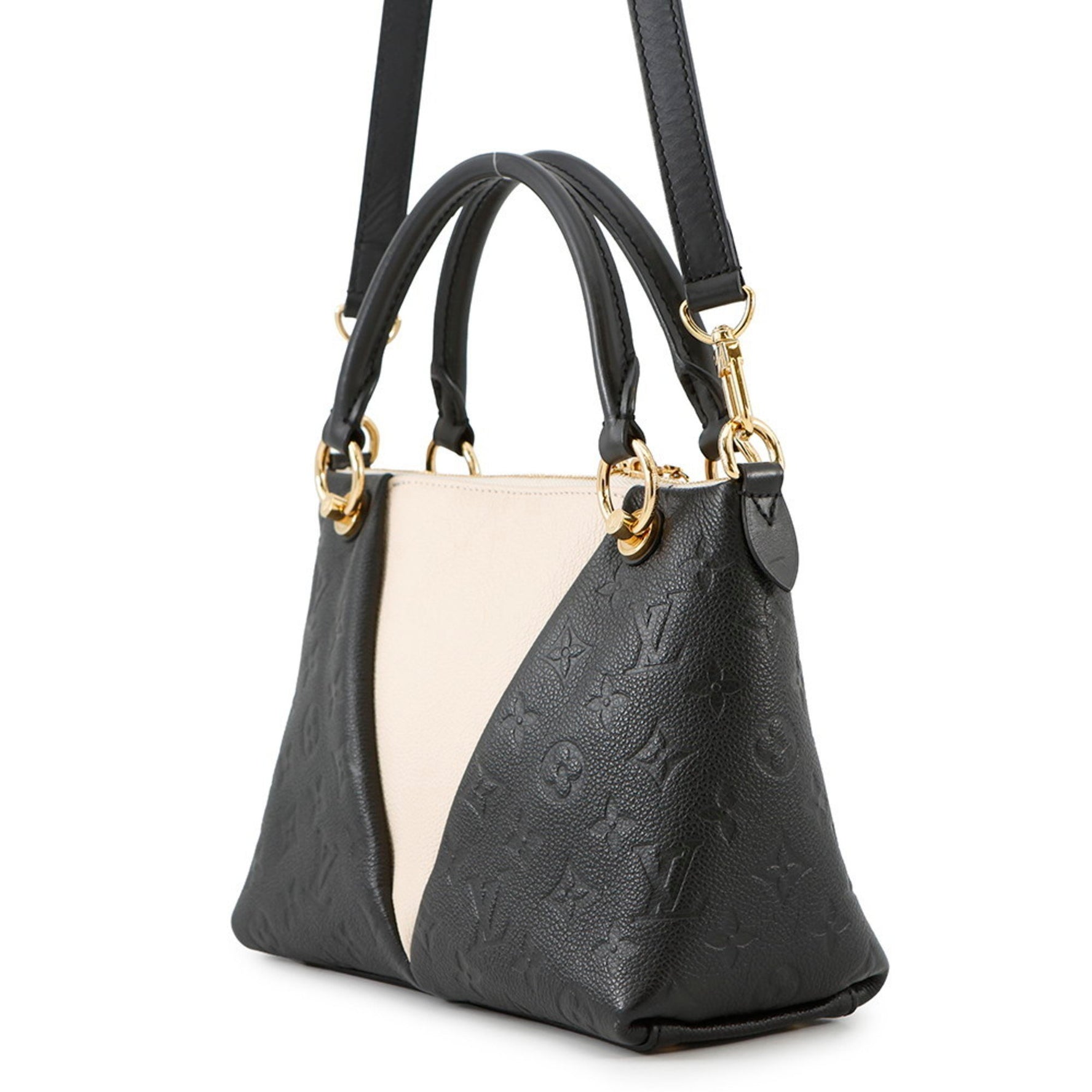 Louis Vuitton Monogram Empreinte V Tote BB a two-way shoulder bag in black.