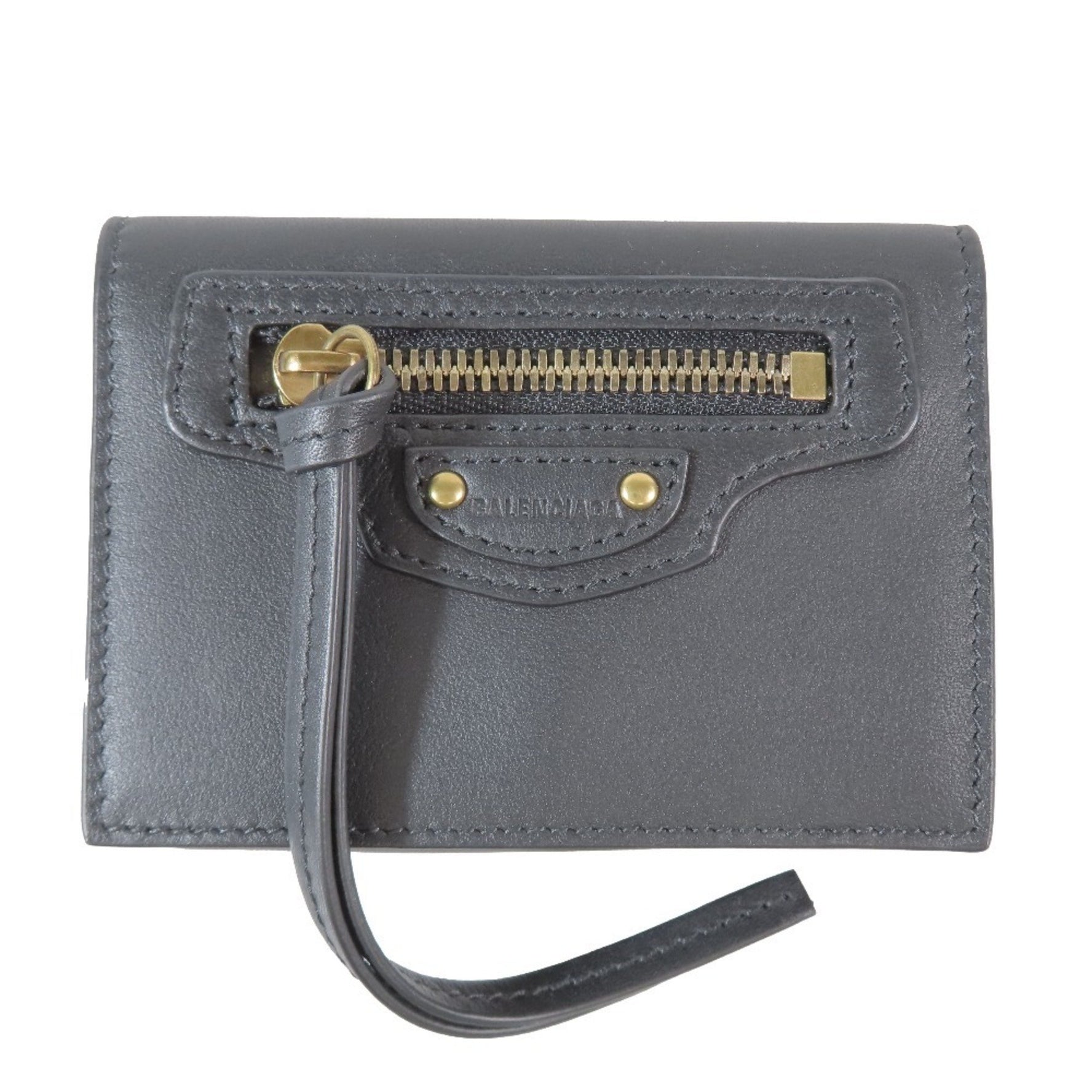 BALENCIAGA NEO CLASSIC Neo Classic Tri-fold Wallet, Mini Compact Black, Women's