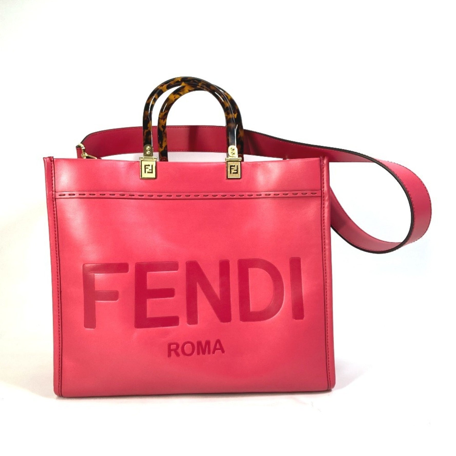 FENDI Sunshine Shopper Shoulder Bag, Tote Leather