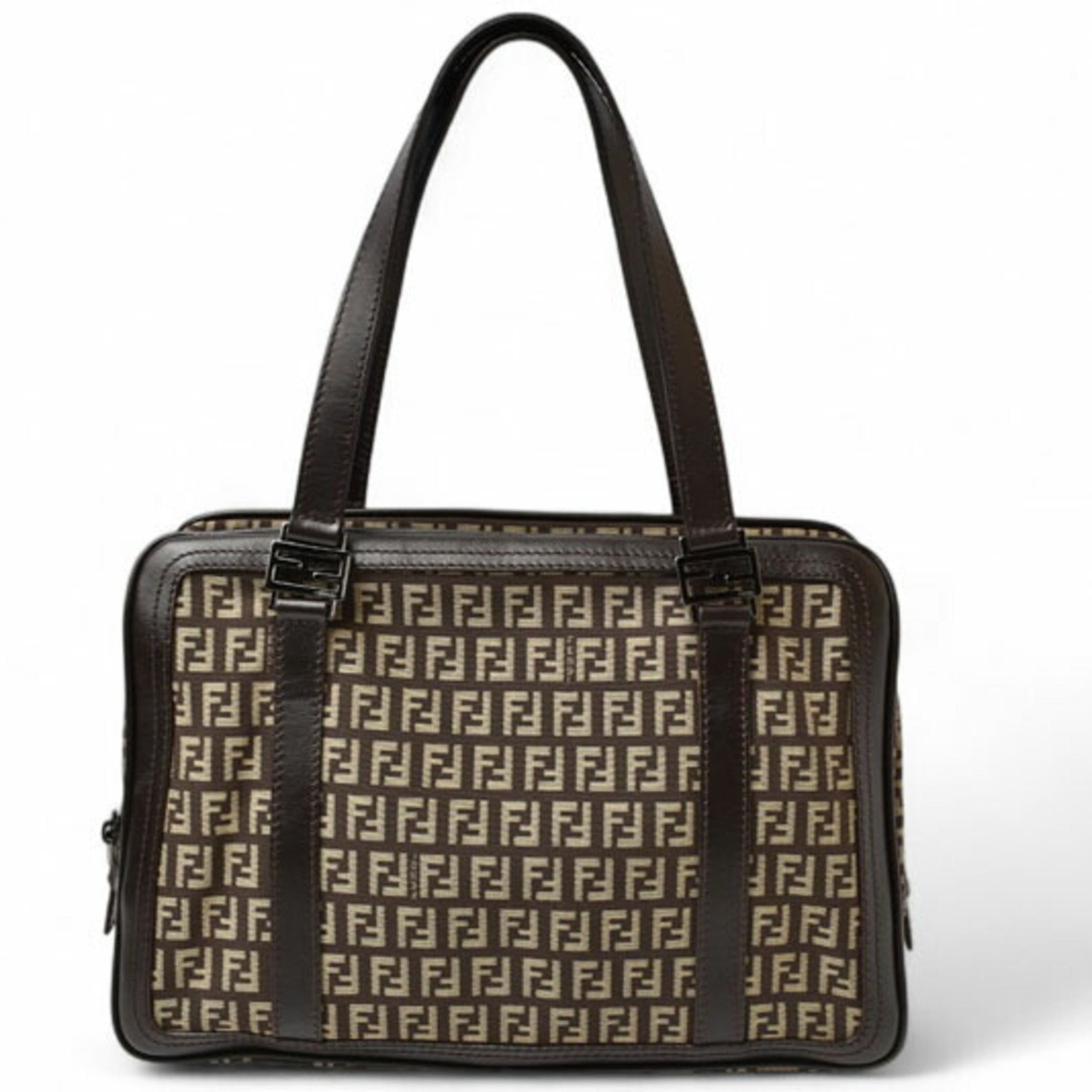 FENDI Tote Bag Zucchino Zucca Pattern Handbag Canvas