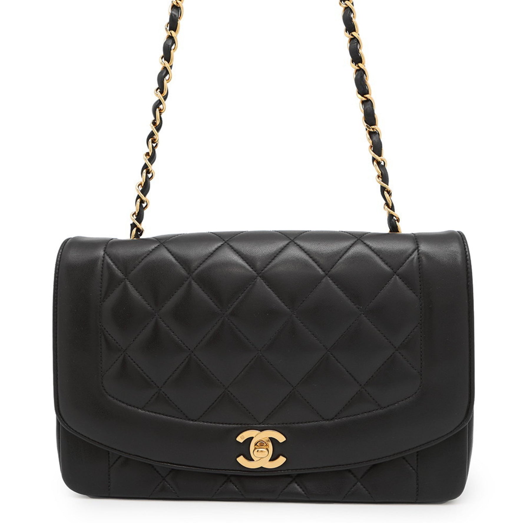 Chanel Chain Shoulder Bag Matelasse 25 Coco Mark Single Flap A01165 CHANEL Black
