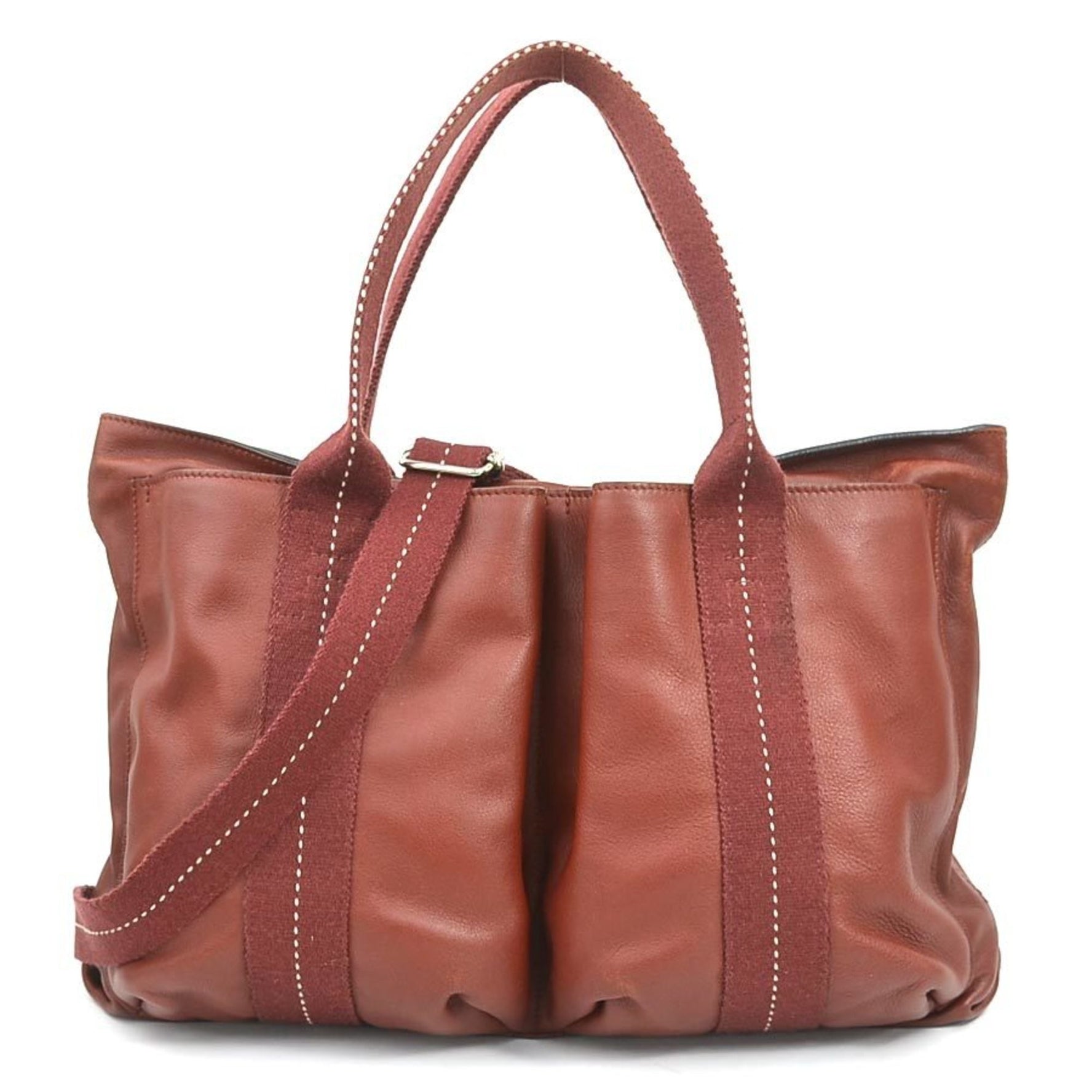 Hermes Hermès Caravan Horizontal MM Handbag/Shoulder Bag in Veau Derma Red Brown, Men's/Women's