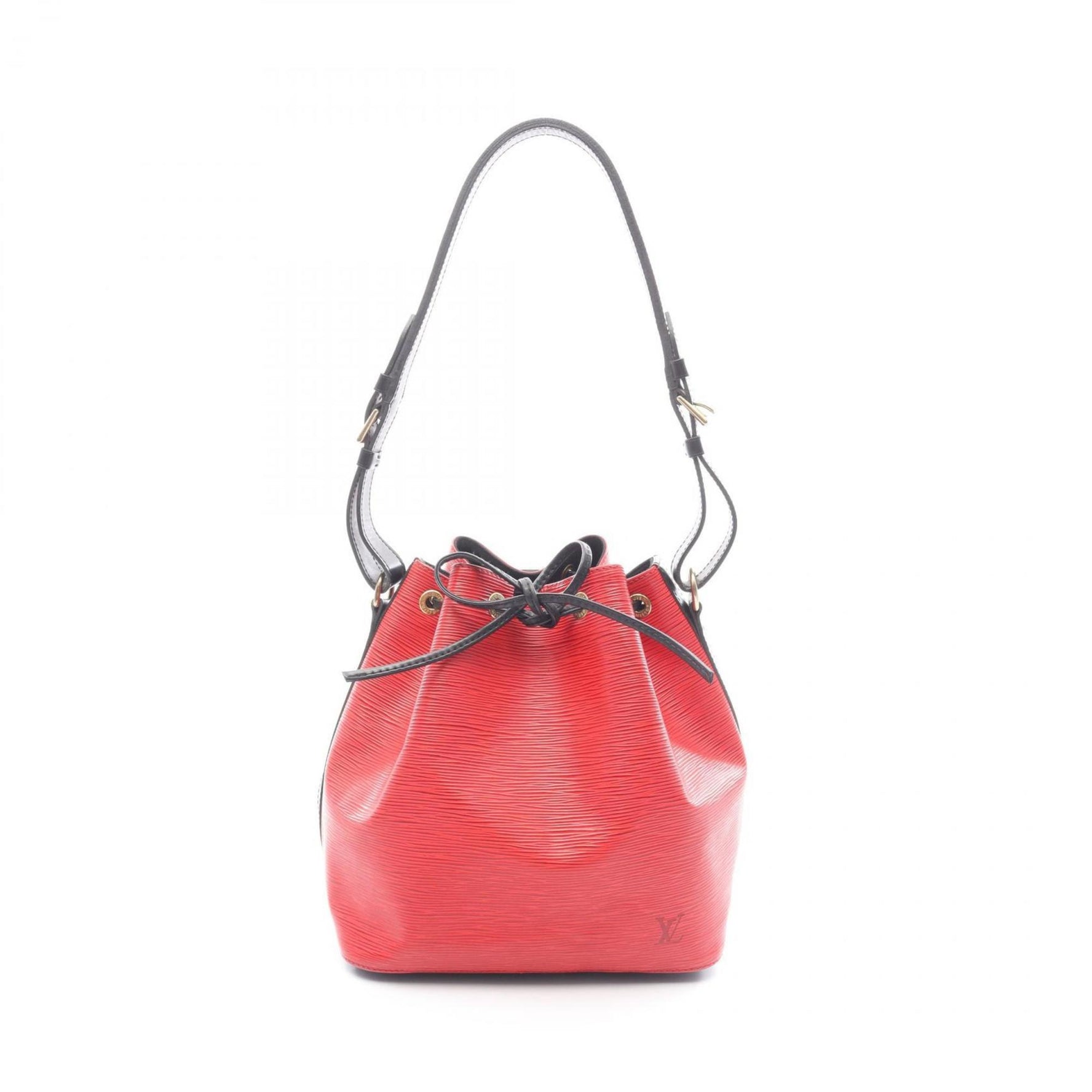 Louis Vuitton Petit Noe Epi Leather Shoulder Bag in Castilian Red and Noir, Black