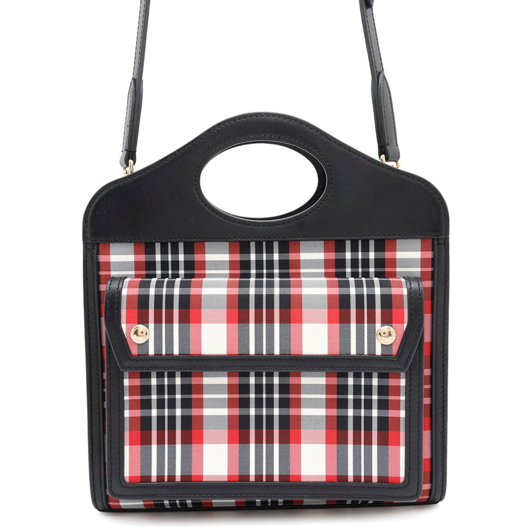 Burberry handbag pocket bag leather nylon shoulder black