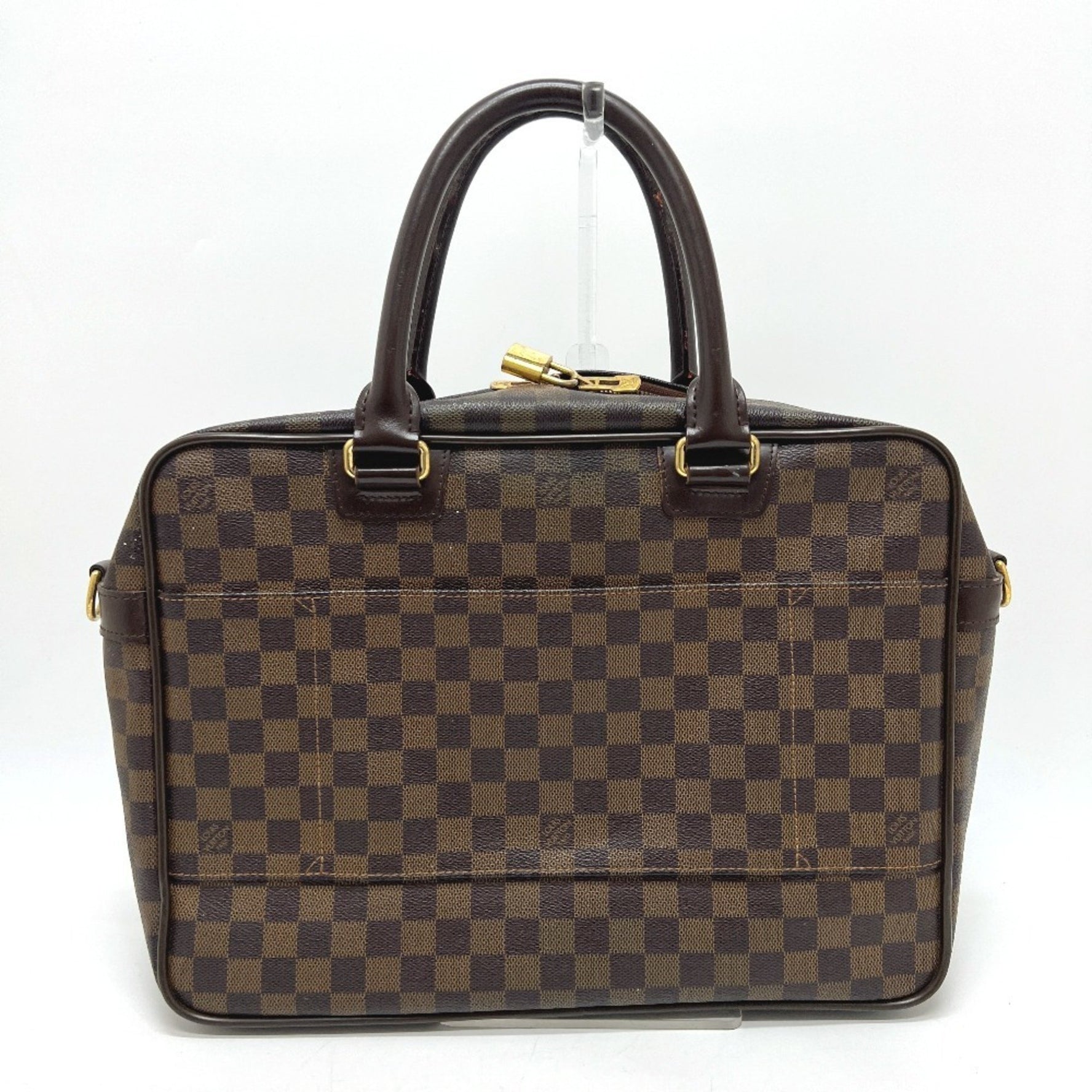LOUIS VUITTON Damier Ikar Business Bag/Handbag, Canvas, Ebene Brown, Men's/Women's