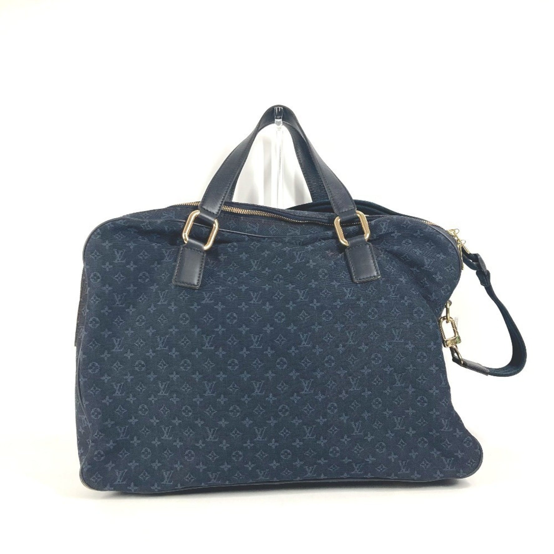 LOUIS VUITTON M42331 Monogram Mini Claudine Travel Bag, 2-Way Shoulder Boston Canvas, Women's, Navy