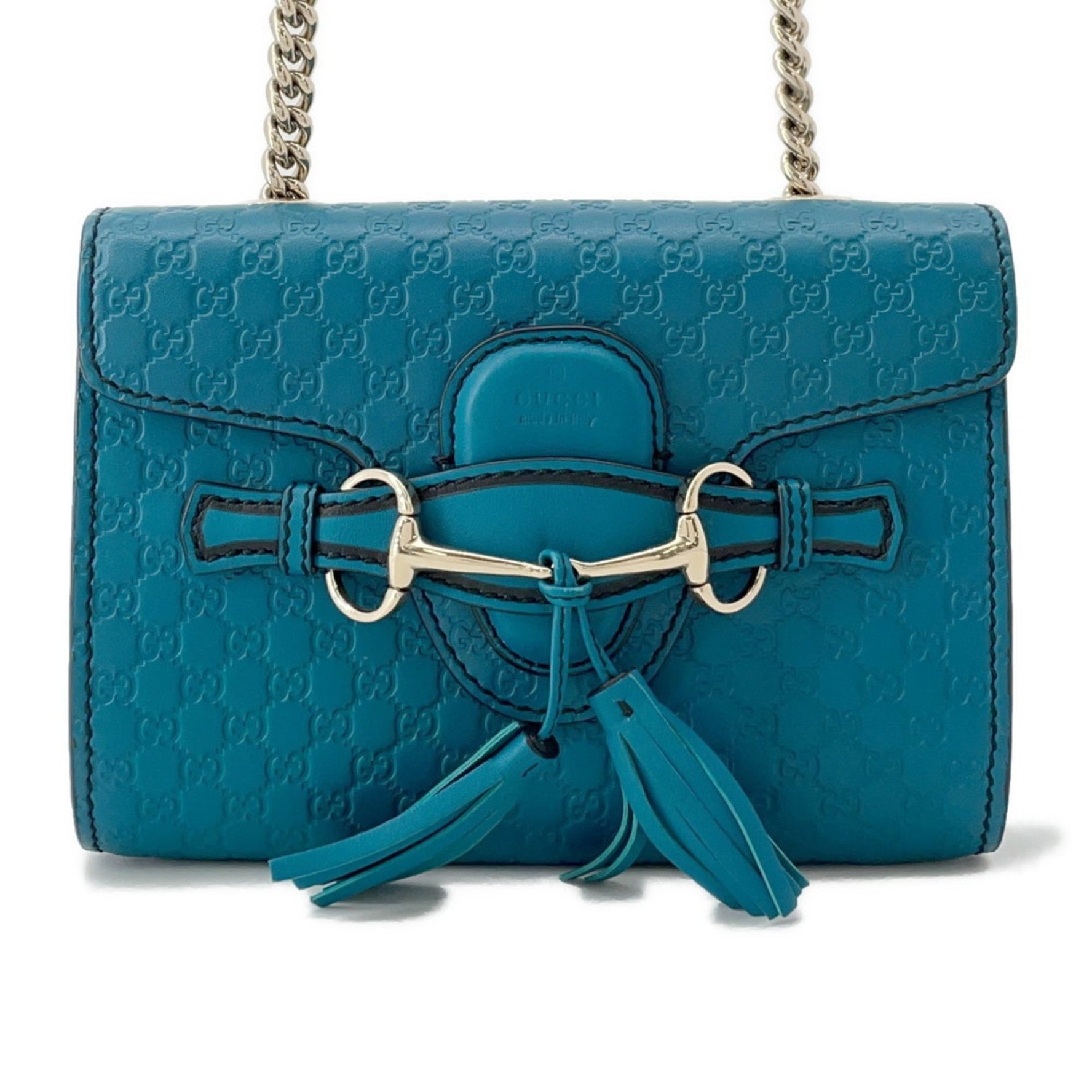 Gucci EMILY Micro Guccissima Leather Chain Shoulder Bag with Tassel