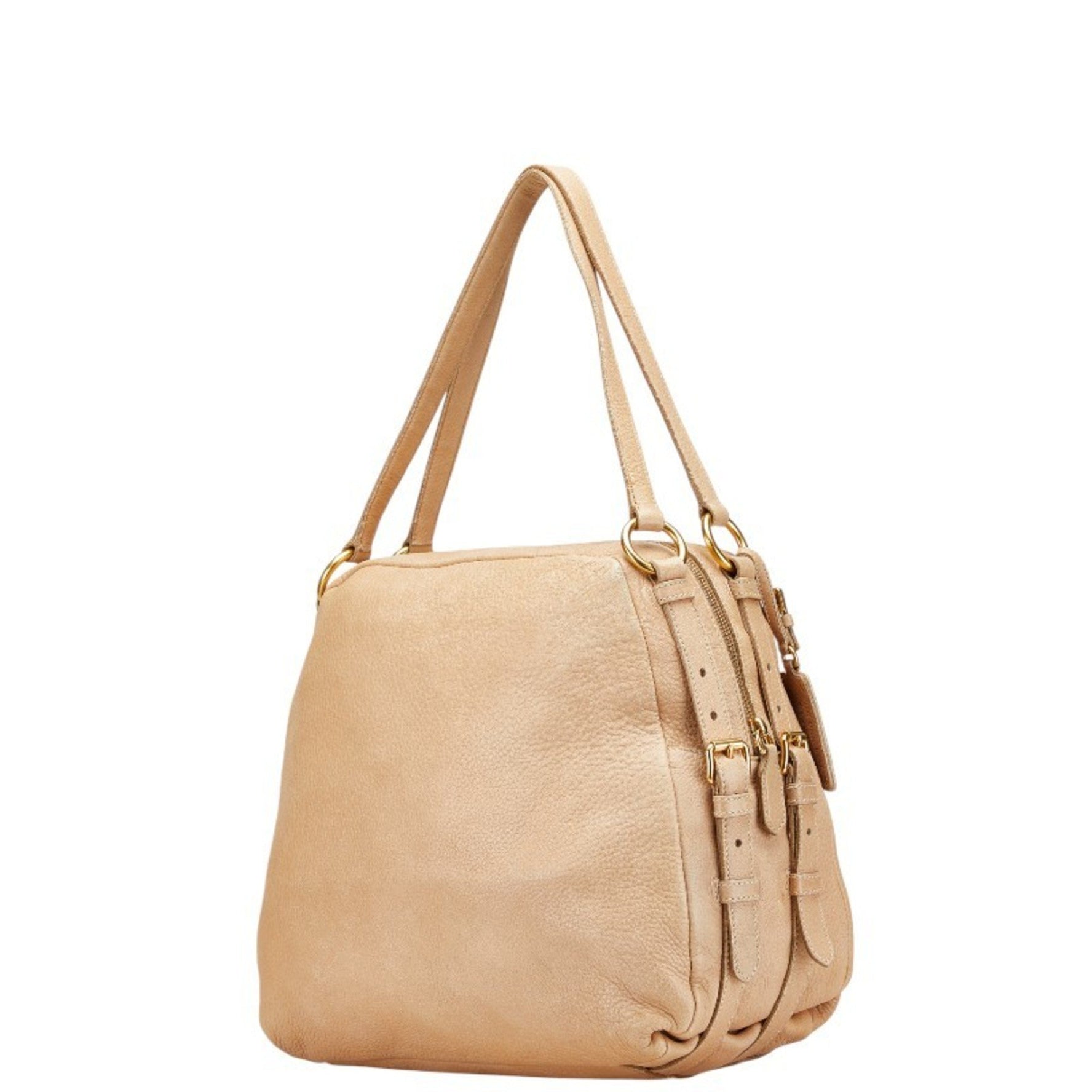 Prada logo tote bag shoulder leather