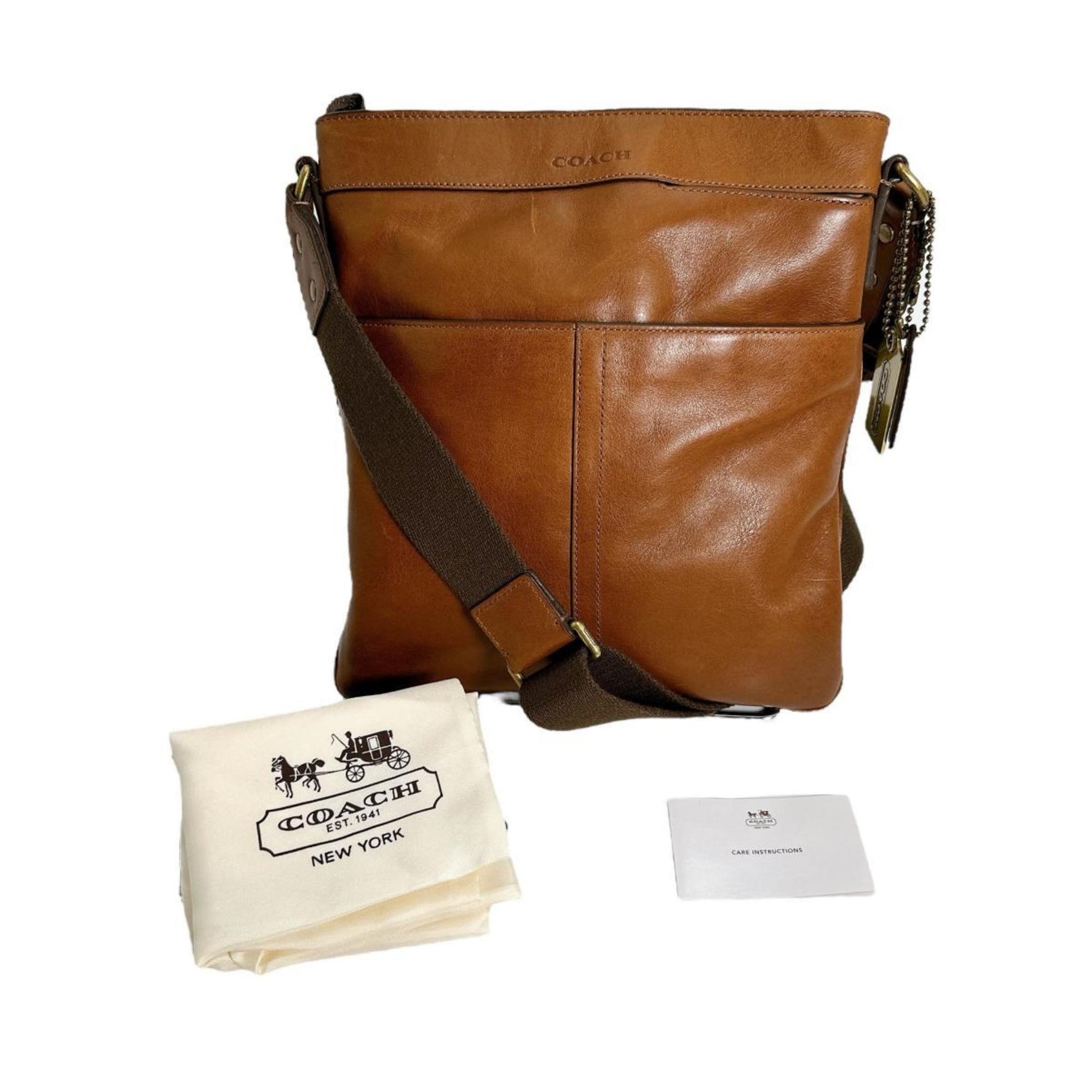 Coach Shoulder Bag, Solid Color, Crossbody Leather