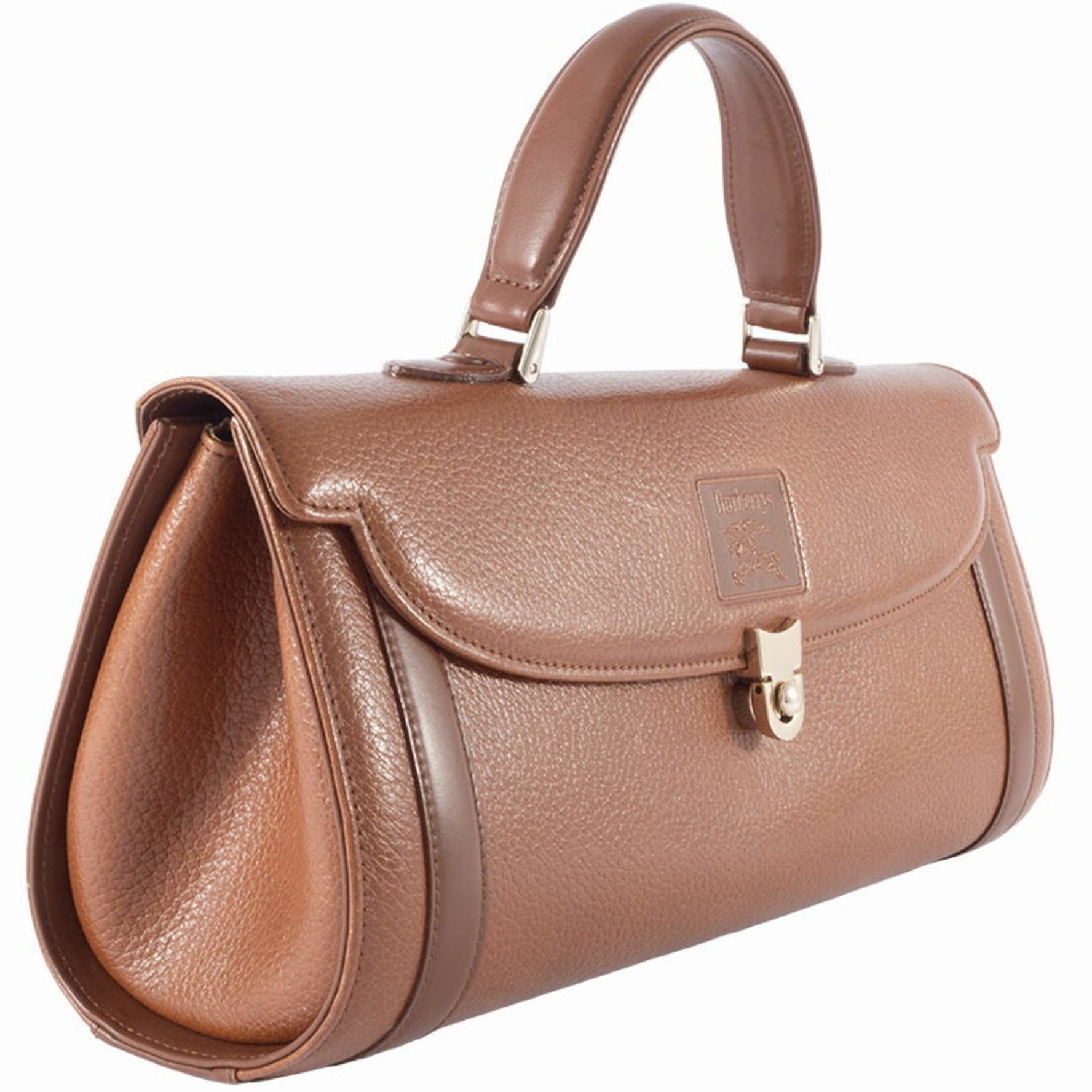 Burberry Burberrys Handbag Leather Brown Women's Flap BURBERRY