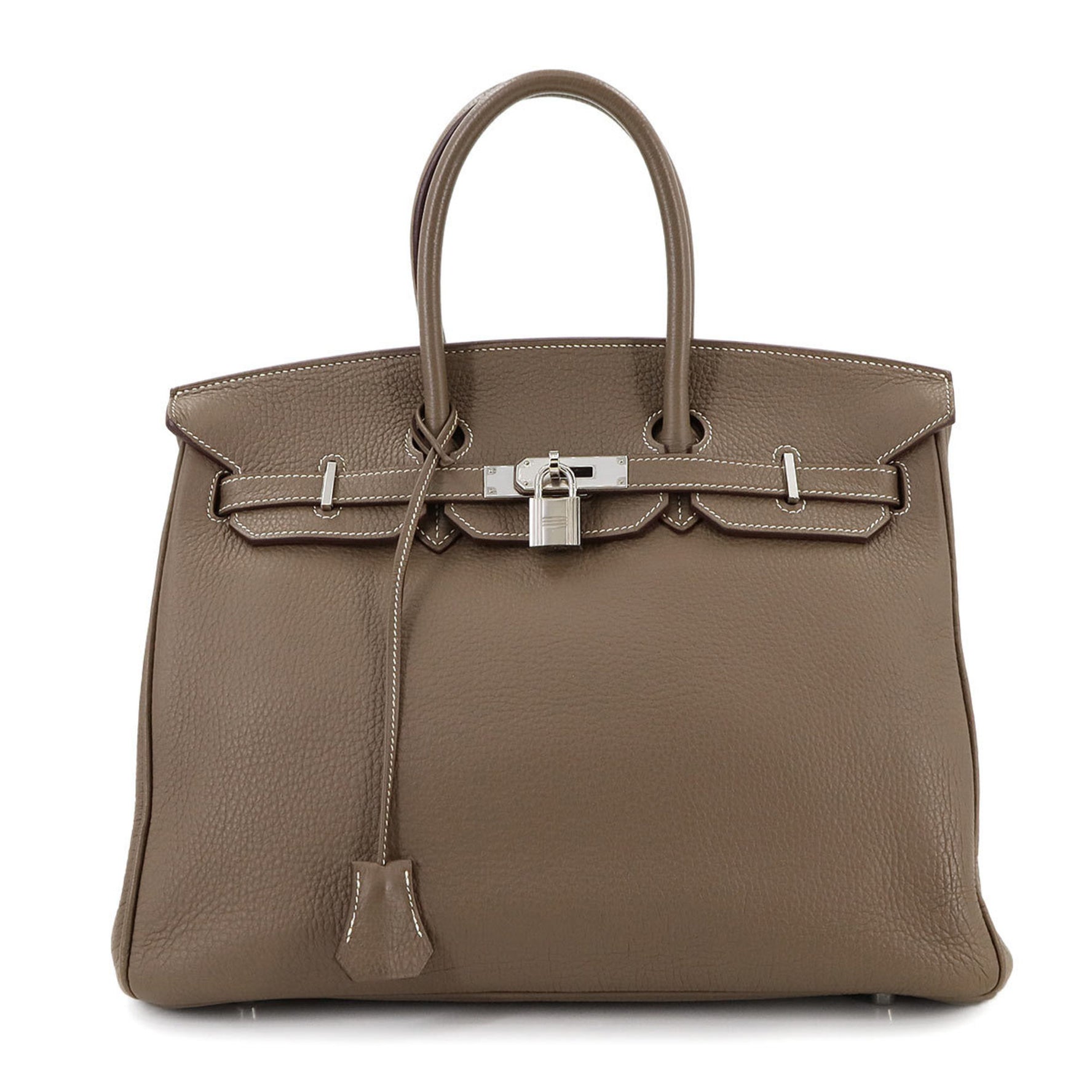 Hermes Hermès Birkin 35 Togo Etoupe Handbag with Silver Hardware, Stamped N
