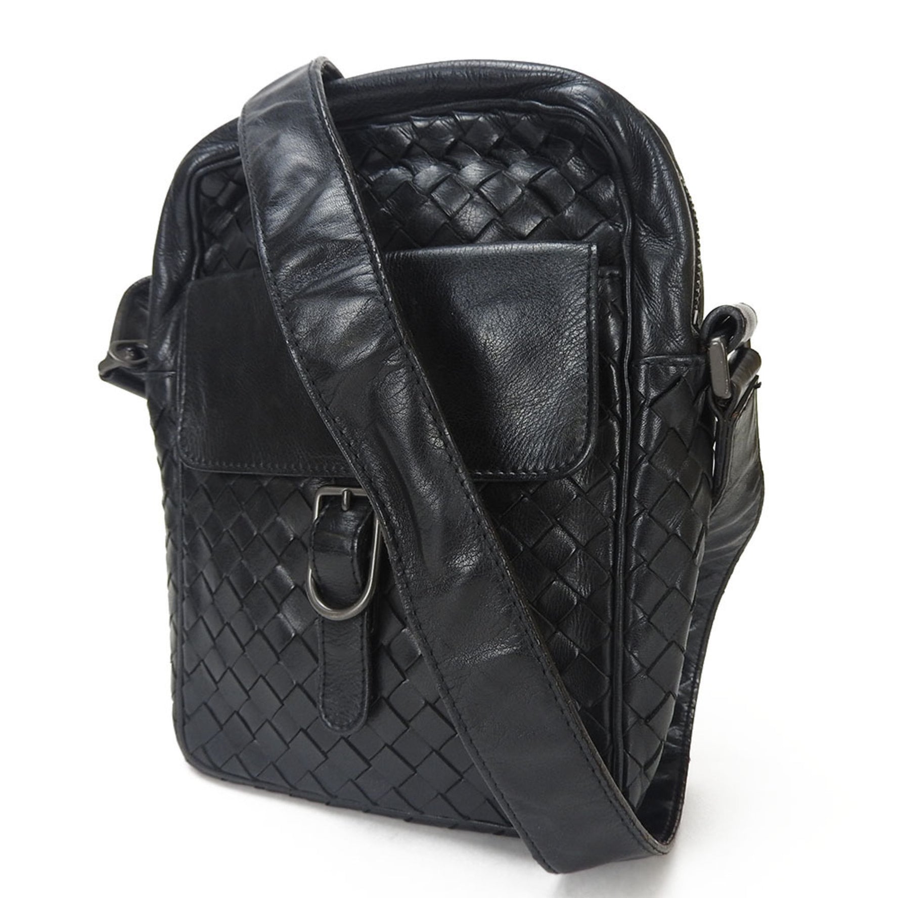 Bottega Veneta Shoulder Bag Intrecciato Leather Men's BOTTEGAVENETA