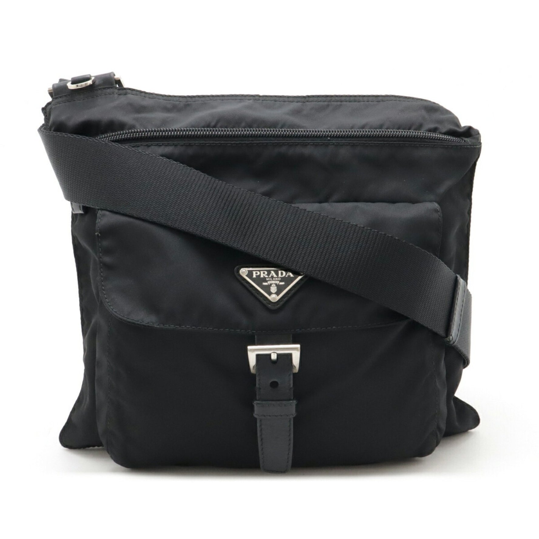 PRADA Prada Shoulder Bag Nylon Leather NERO Black BT0573