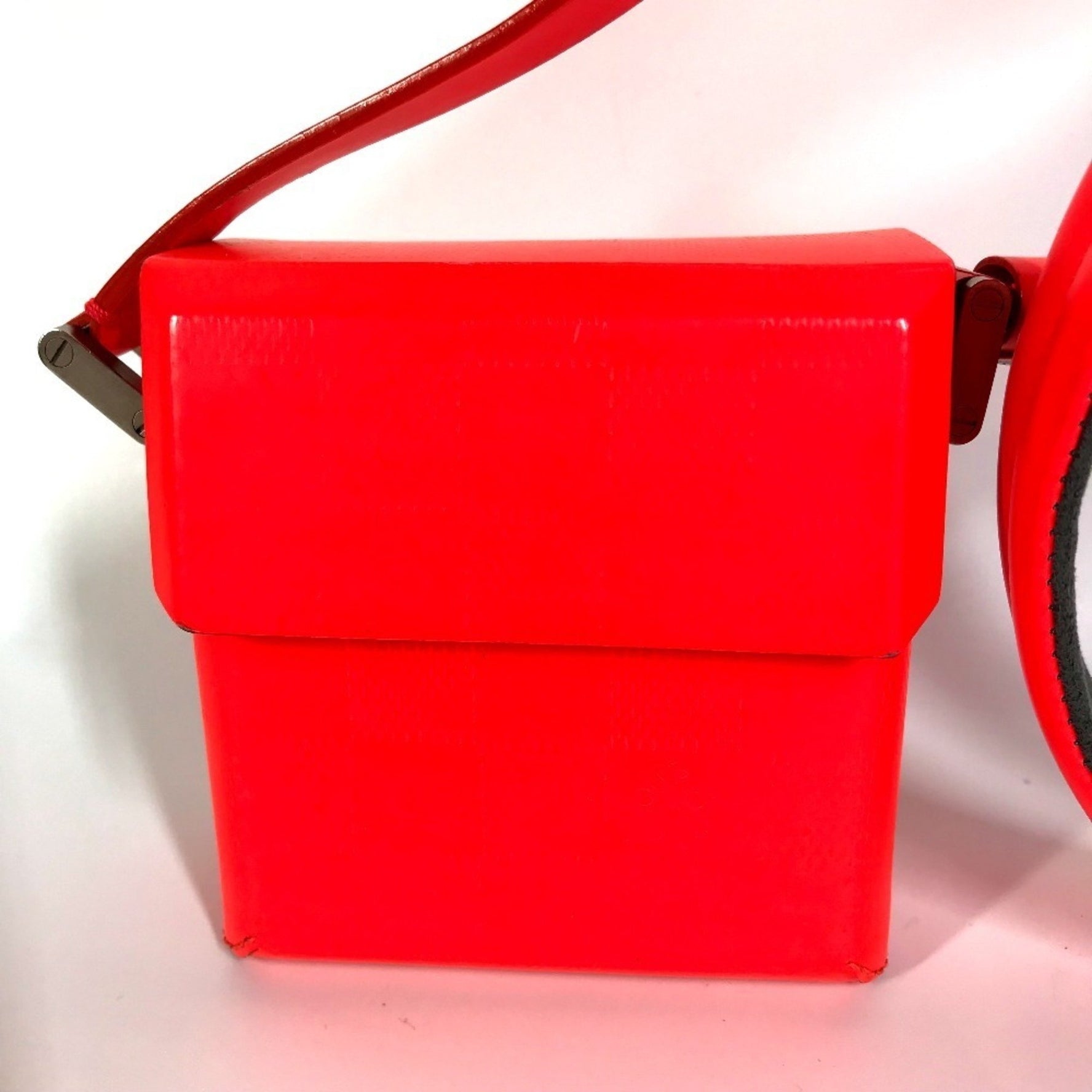 LOUIS VUITTON Damier Glace Marty Pochette Flap Shoulder Bag in Leather, Coral and Red