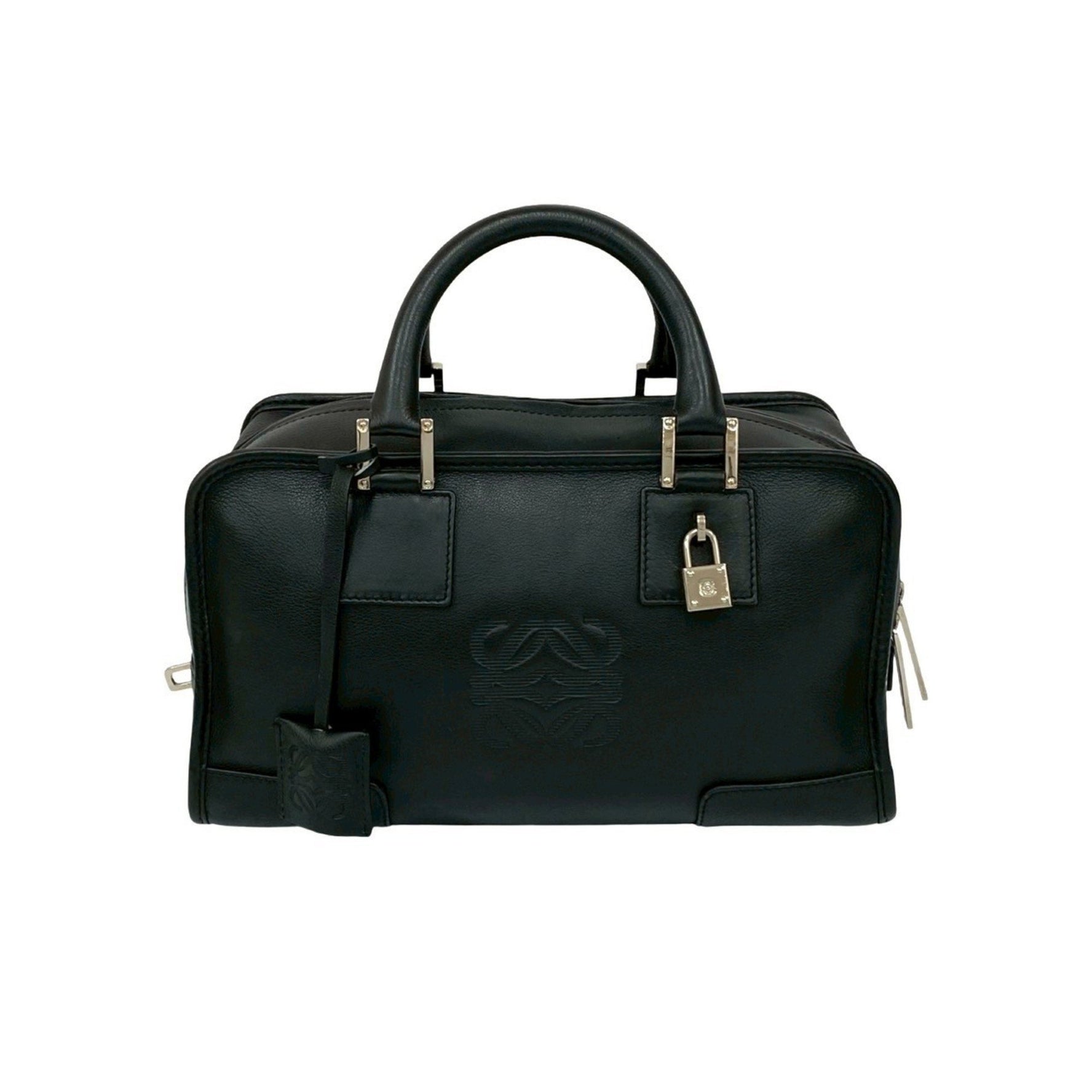 LOEWE Amazona 28 Anagram Logo Engraved Leather Handbag/Mini Boston Bag