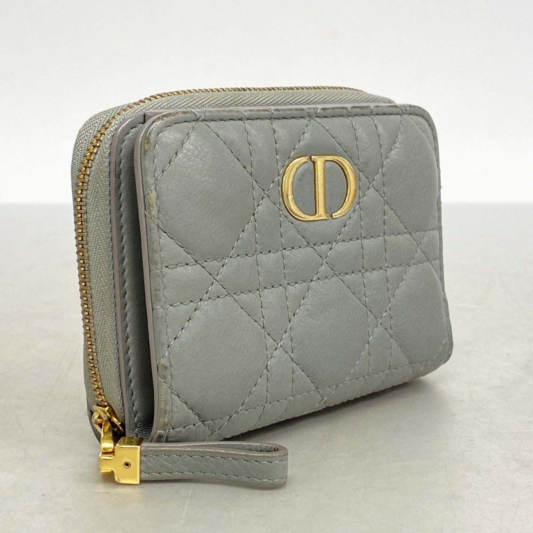 Christian Dior Cannage Caro Scarlet Leather Wallet