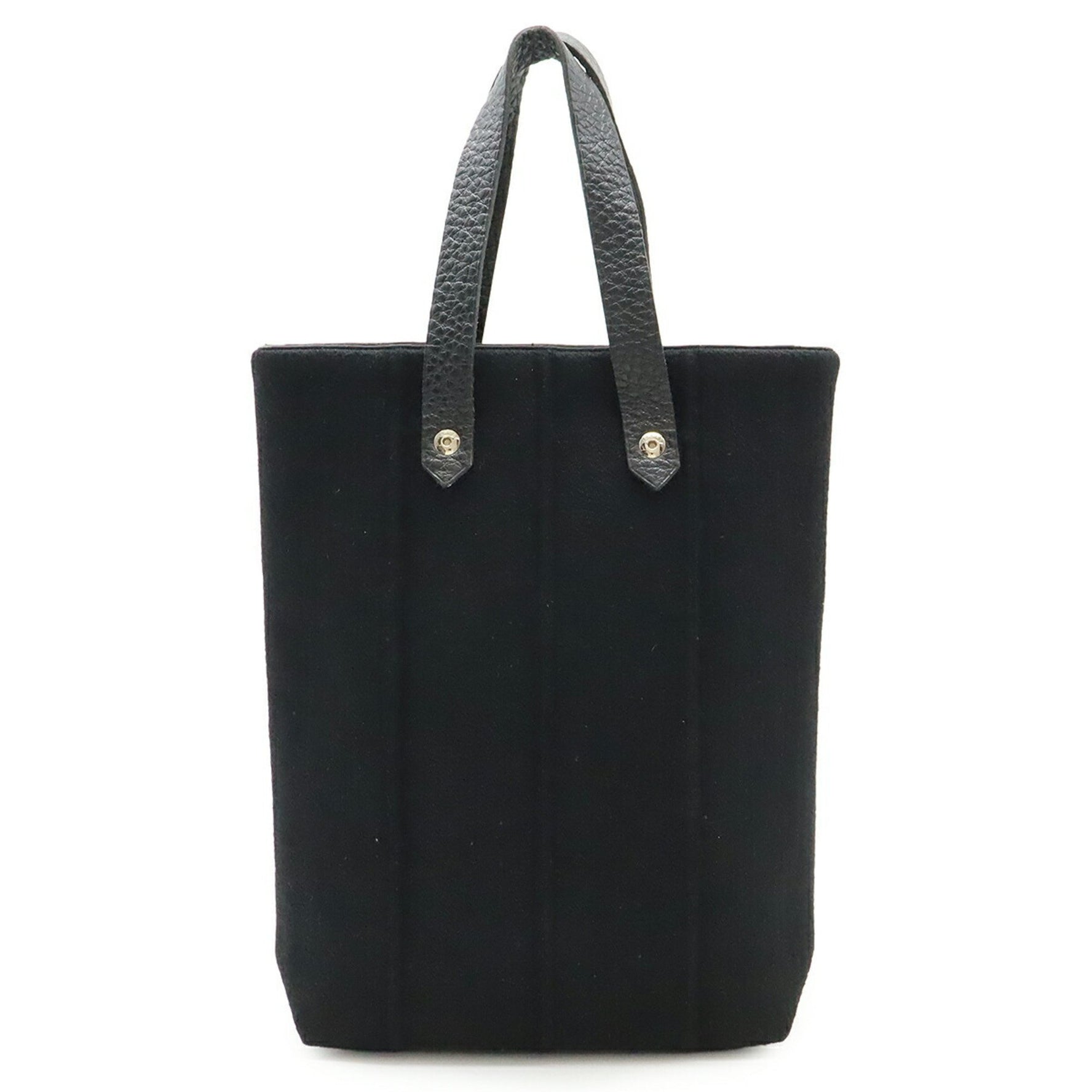 HERMES Amedaba Diago PM Tote Handbag/Shoulder Bag in Wool and Leather (Black)
