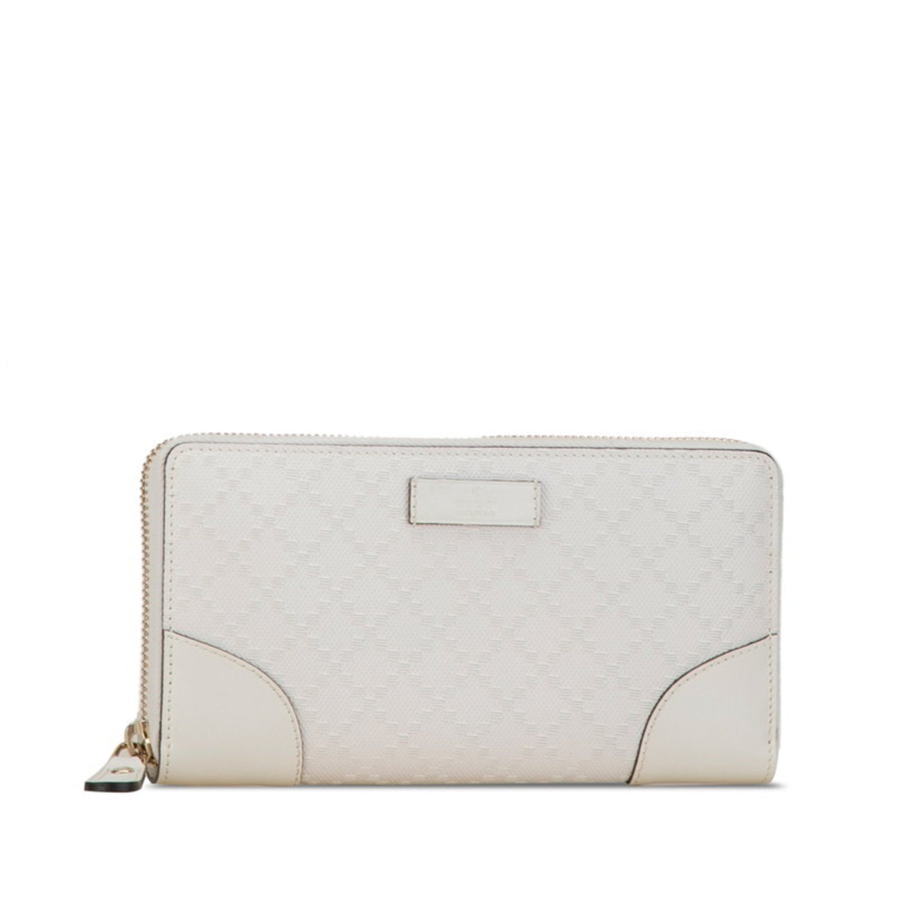 Gucci Diamante Round Long Wallet White PVC Leather Women's GUCCI