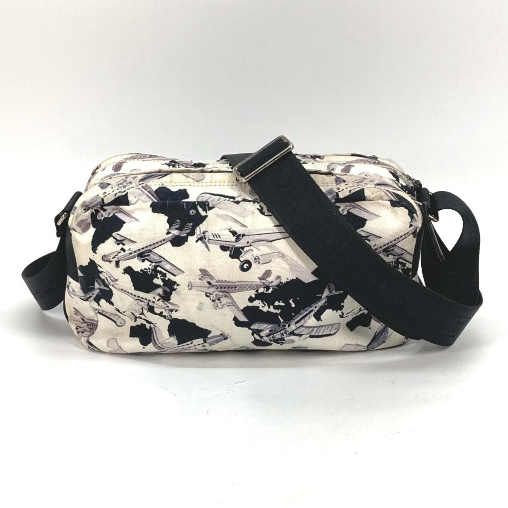 CHANEL Airline Pochette Shoulder Bag, Canvas, Black