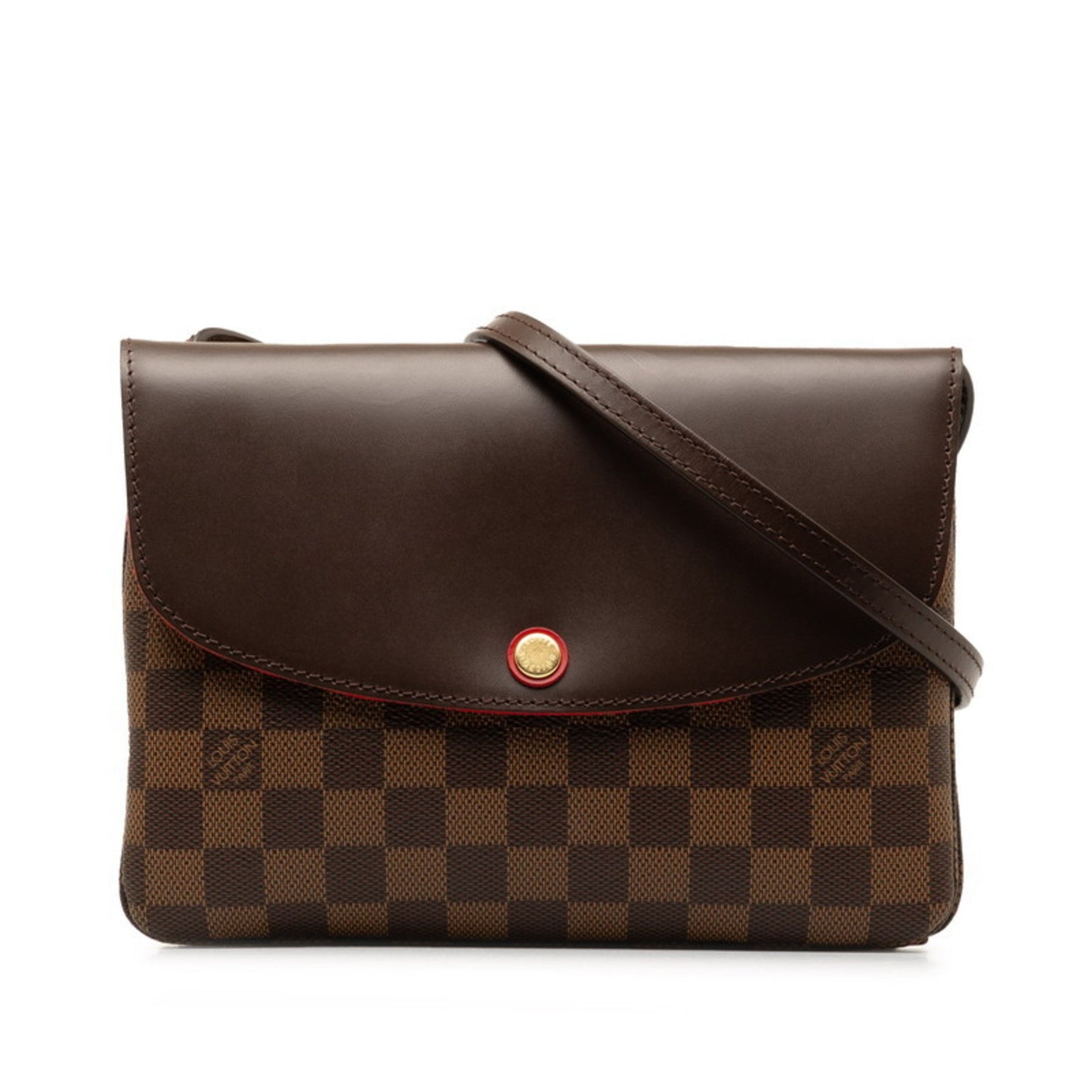 Louis Vuitton Damier Twice Shoulder Bag PVC Leather