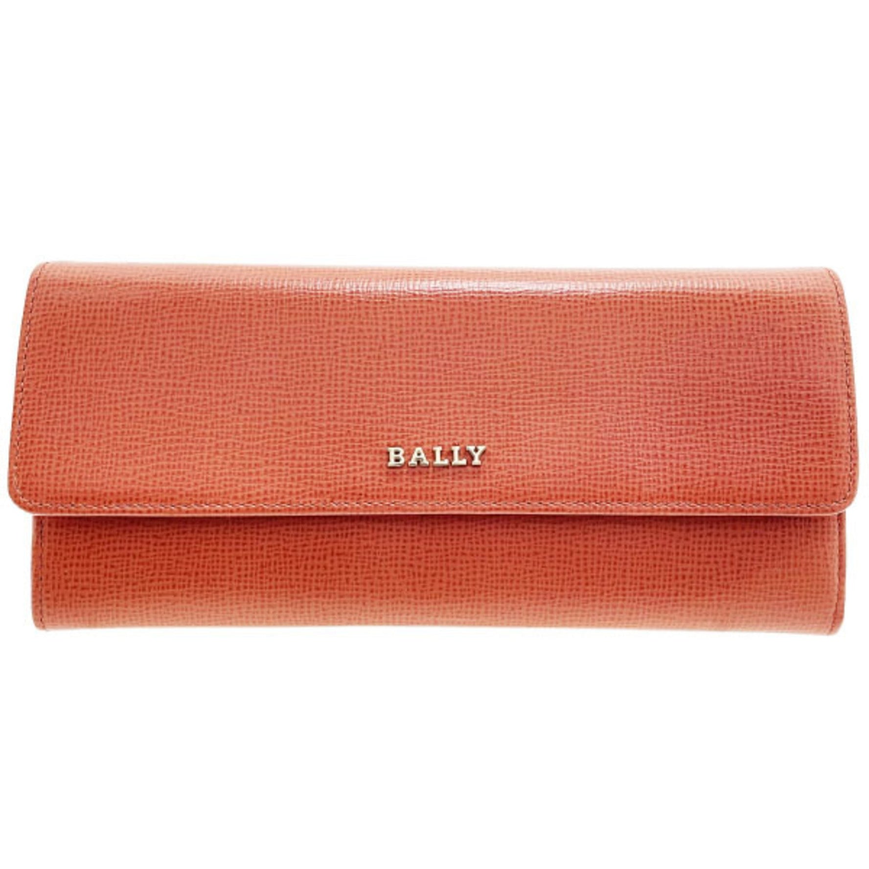 BALLY KK-14304 Bi-fold Long Wallet Leather Orange