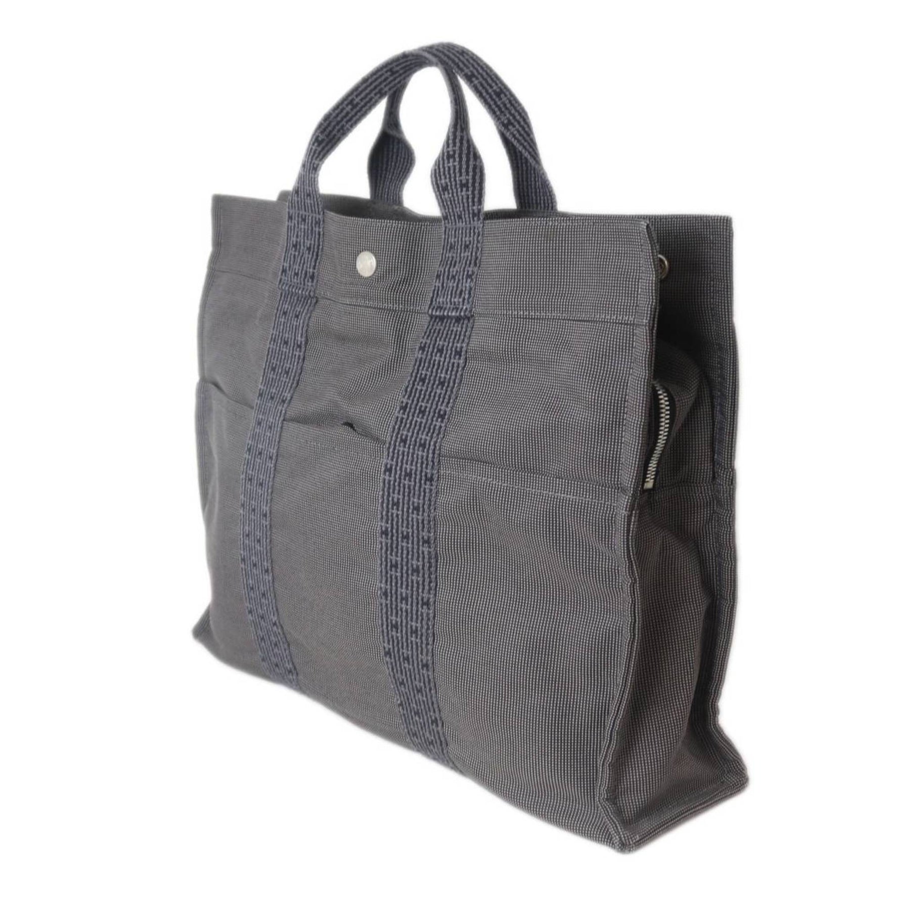 HERMES Tote MM, early model, Air Line, gray, IS