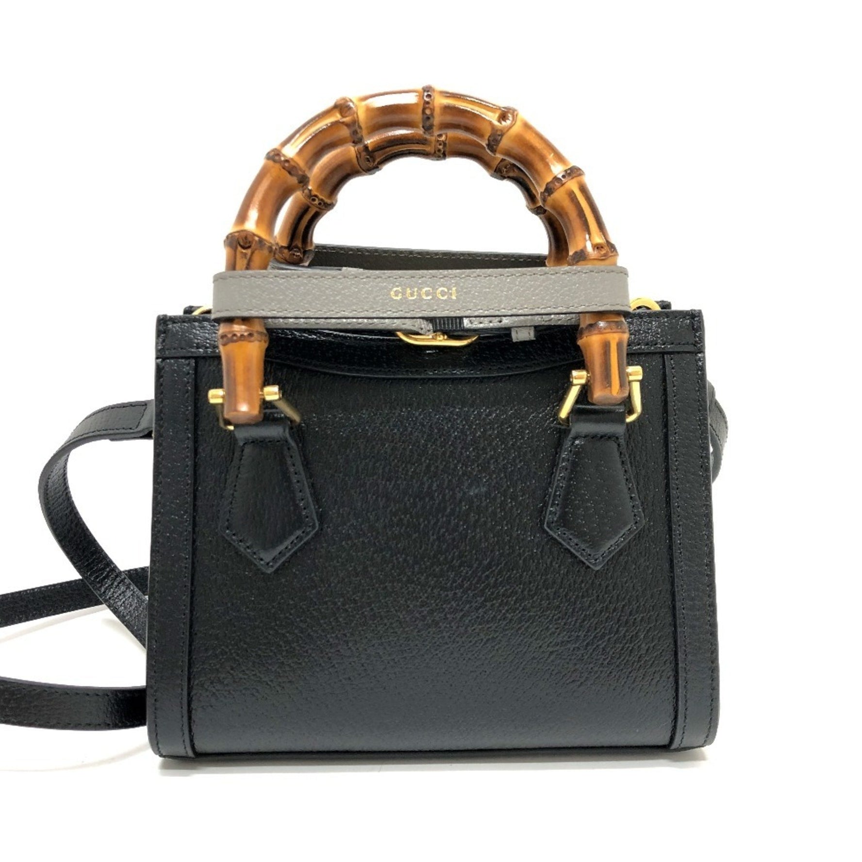 GUCCI Diana Bamboo 3WAY Handbag Shoulder Bag Leather Women's Black Similar