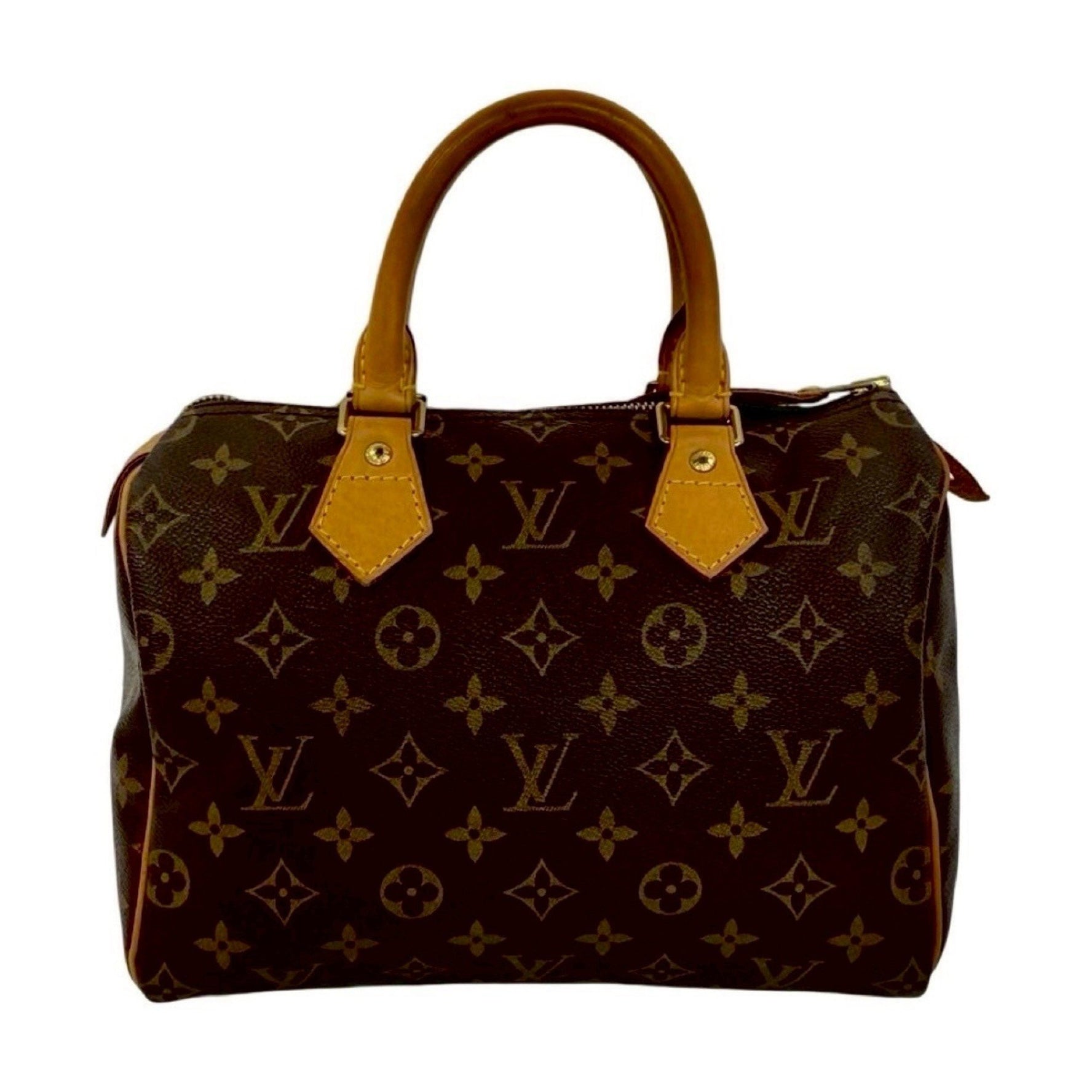 LOUIS VUITTON Vintage Speedy 25 Monogram Leather Handbag/Boston Bag, Brown, 197-2