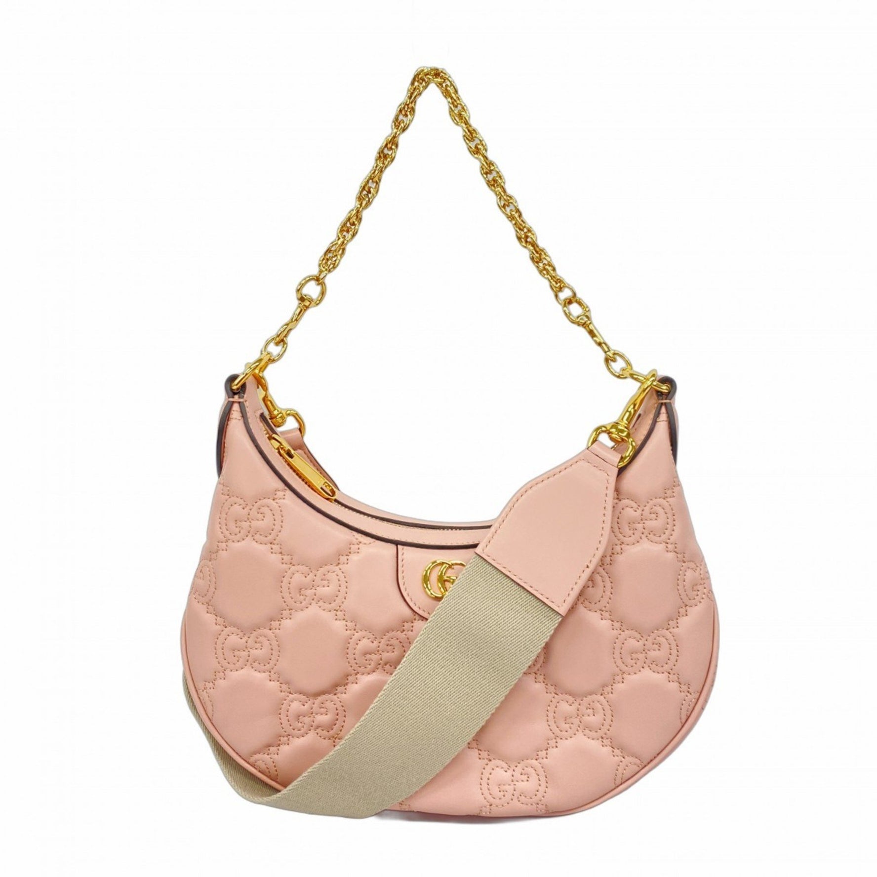 Gucci GG Matelasse Shoulder Bag Leather Pink Women's
