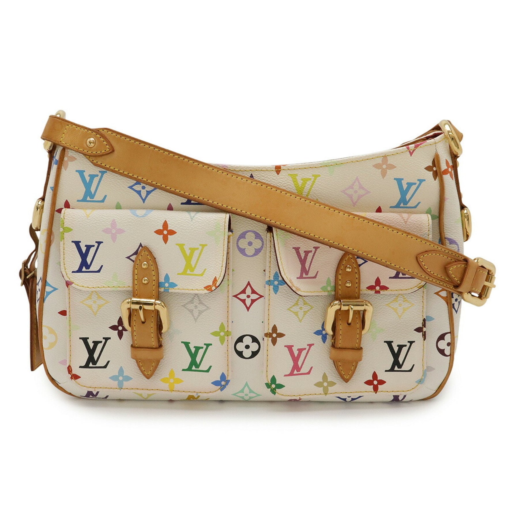LOUIS VUITTON Monogram Multicolore Lodge GM Shoulder Bag in Bron White