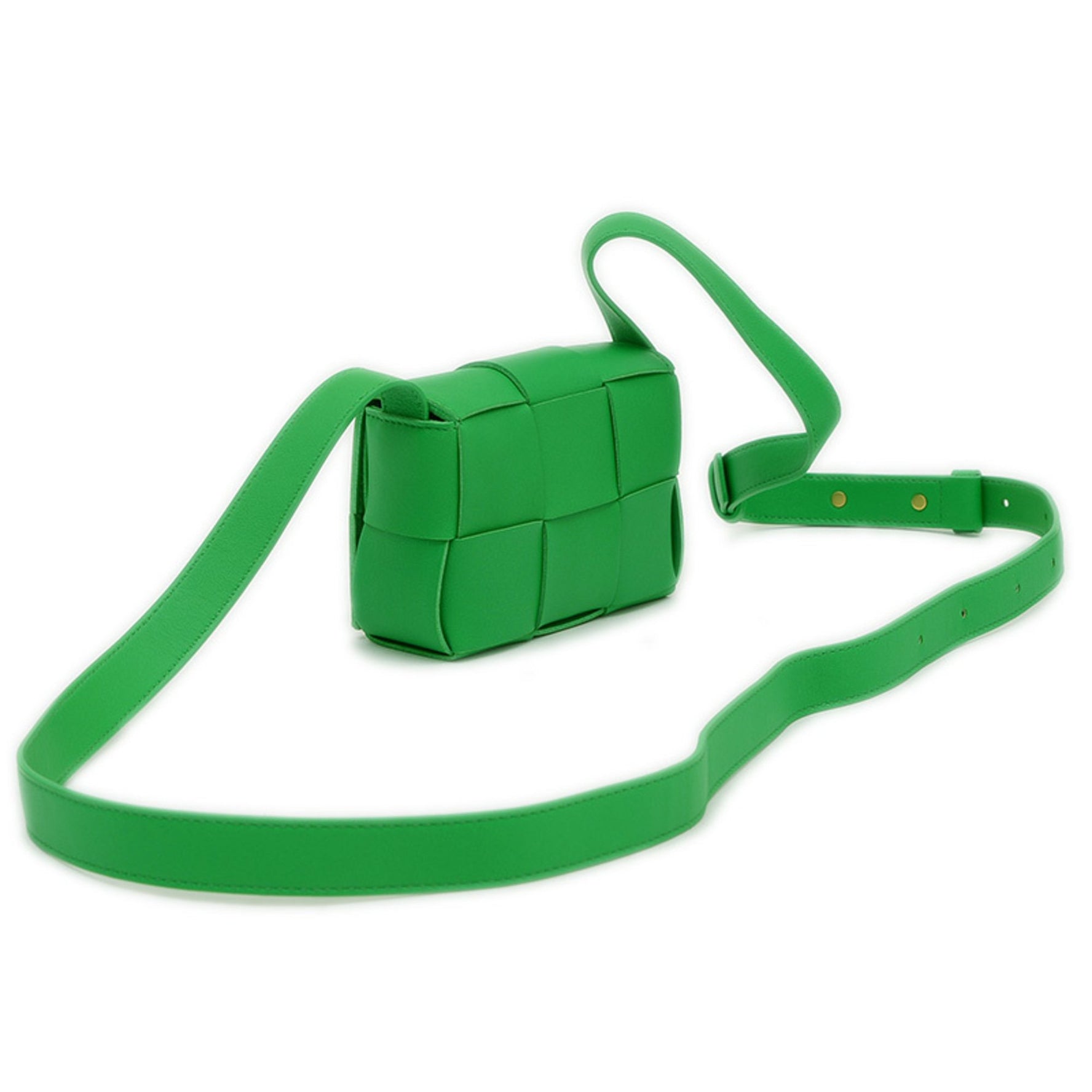 Bottega Veneta Maxi Intrecciato Candy Cassette Mini Green Shoulder Bag BP