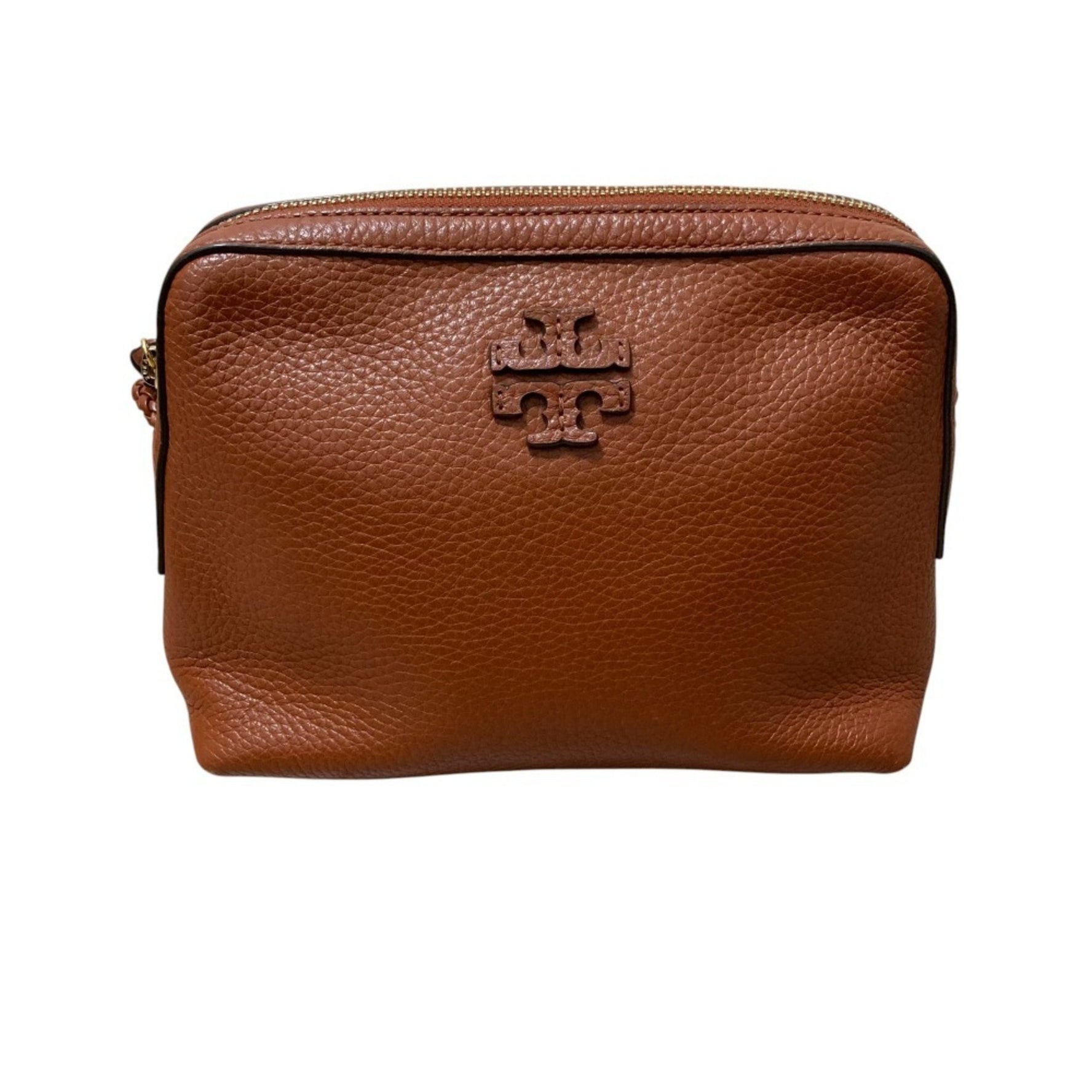 TORY BURCH Taylor Camera Bag, Leather Pochette Shoulder Brown, Women's