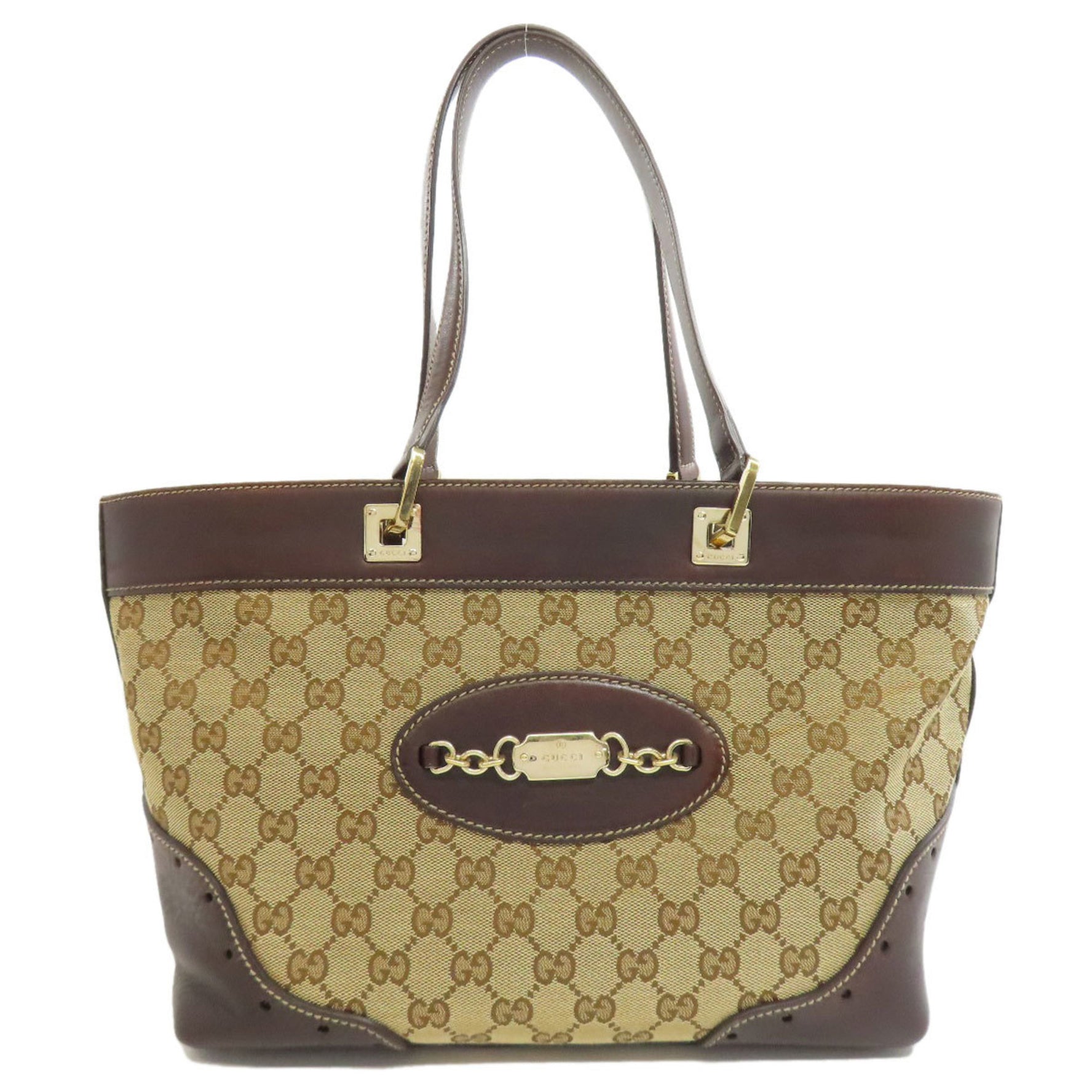 Gucci GG Tote Bag Canvas Leather
