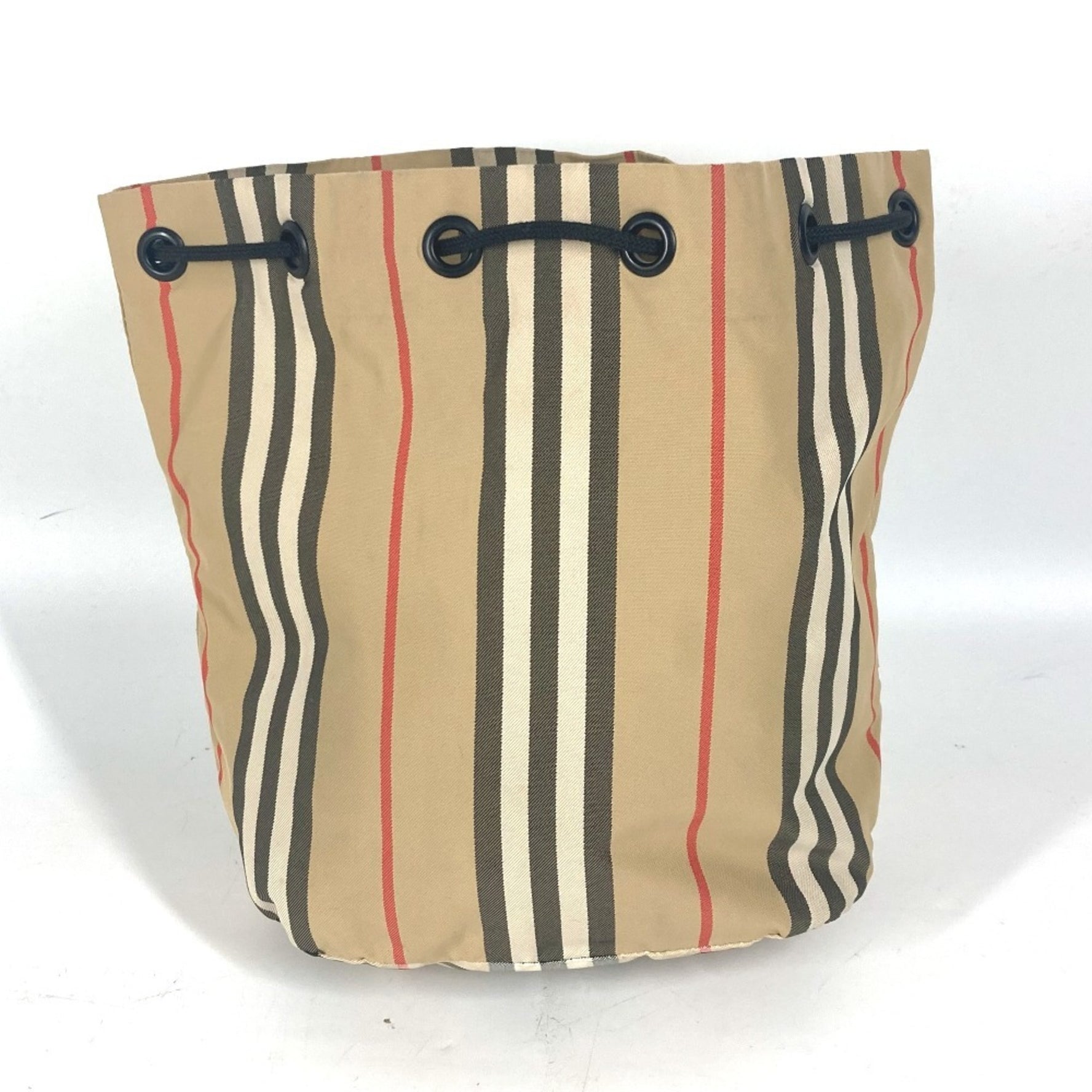 BURBERRY Burberry logo check drawstring makeup pouch, cosmetic multi-purpose nylon, men's, women's, beige
