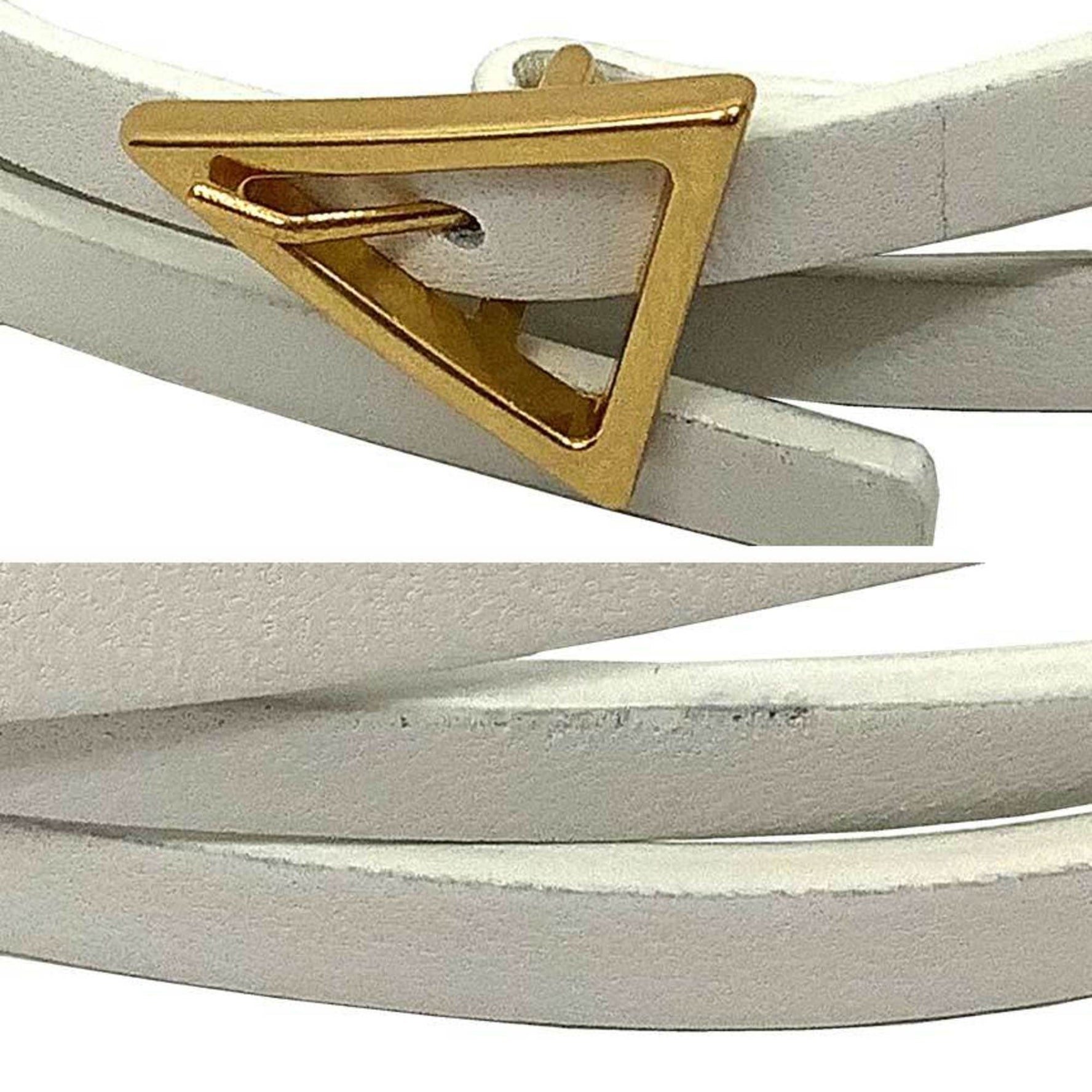 BOTTEGA VENETA Belt Triangle Leather Gold Buckle Bottega