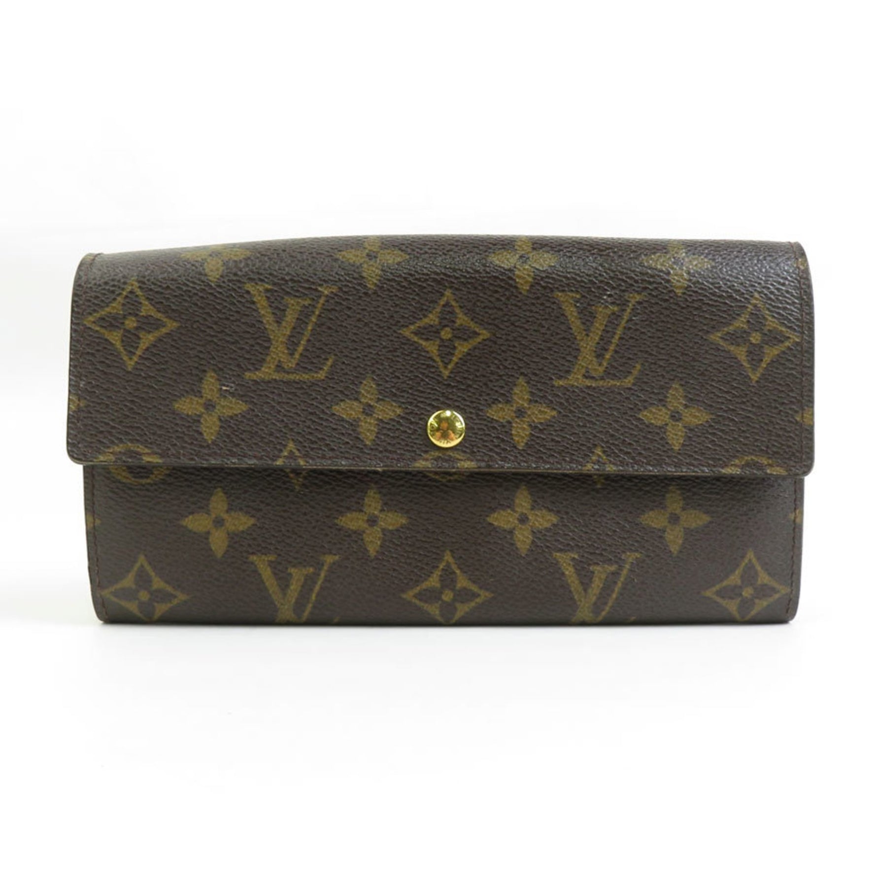 Louis Vuitton Long Wallet Monogram Portefeuille Sarah Canvas Gold Men's