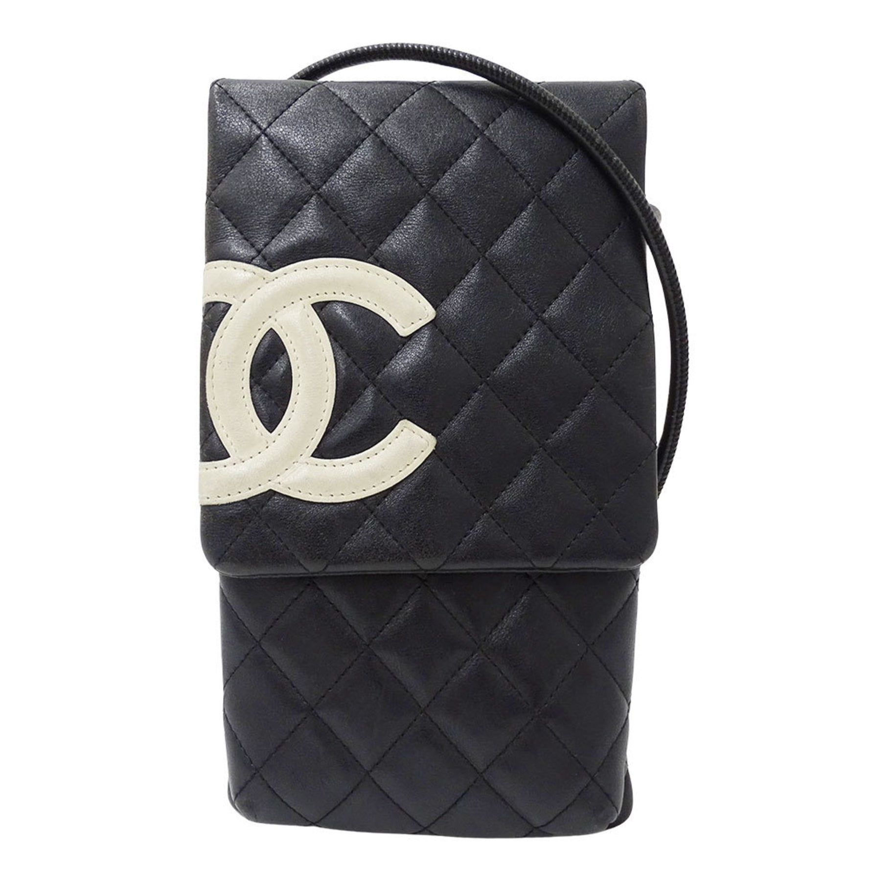 Chanel Cambon Shoulder Bag, Leather with Silver Hardware, Crossbody Pochette, Mini Logo