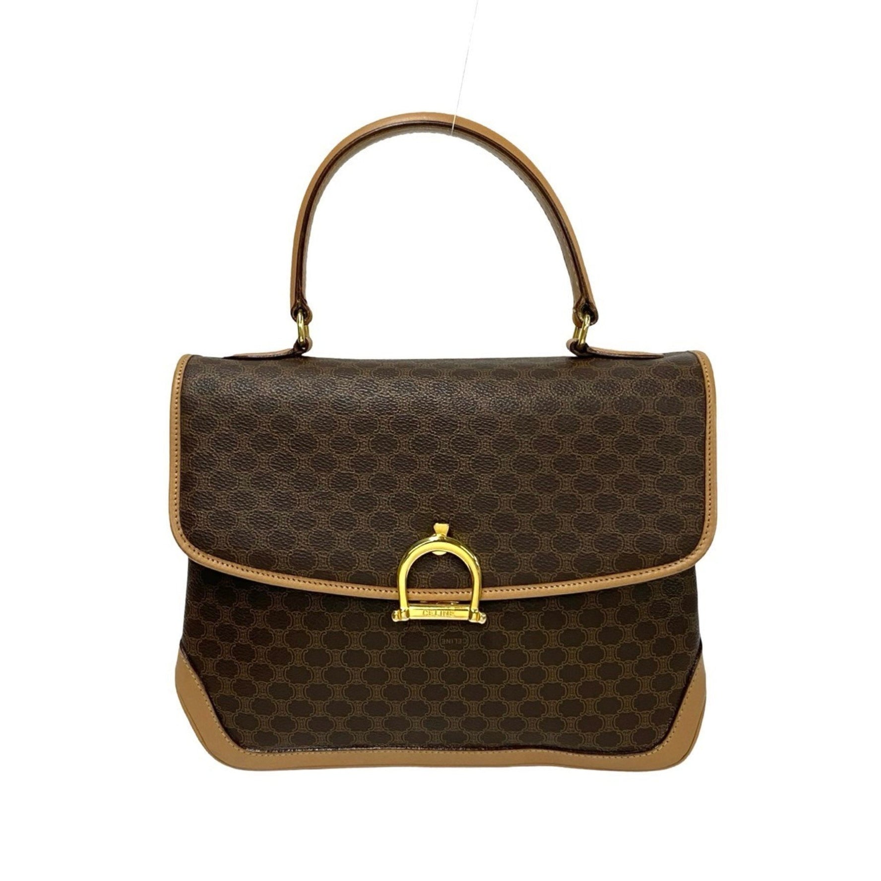 CELINE Macadam Blason Logo Hardware Leather Handbag Mini Tote Bag