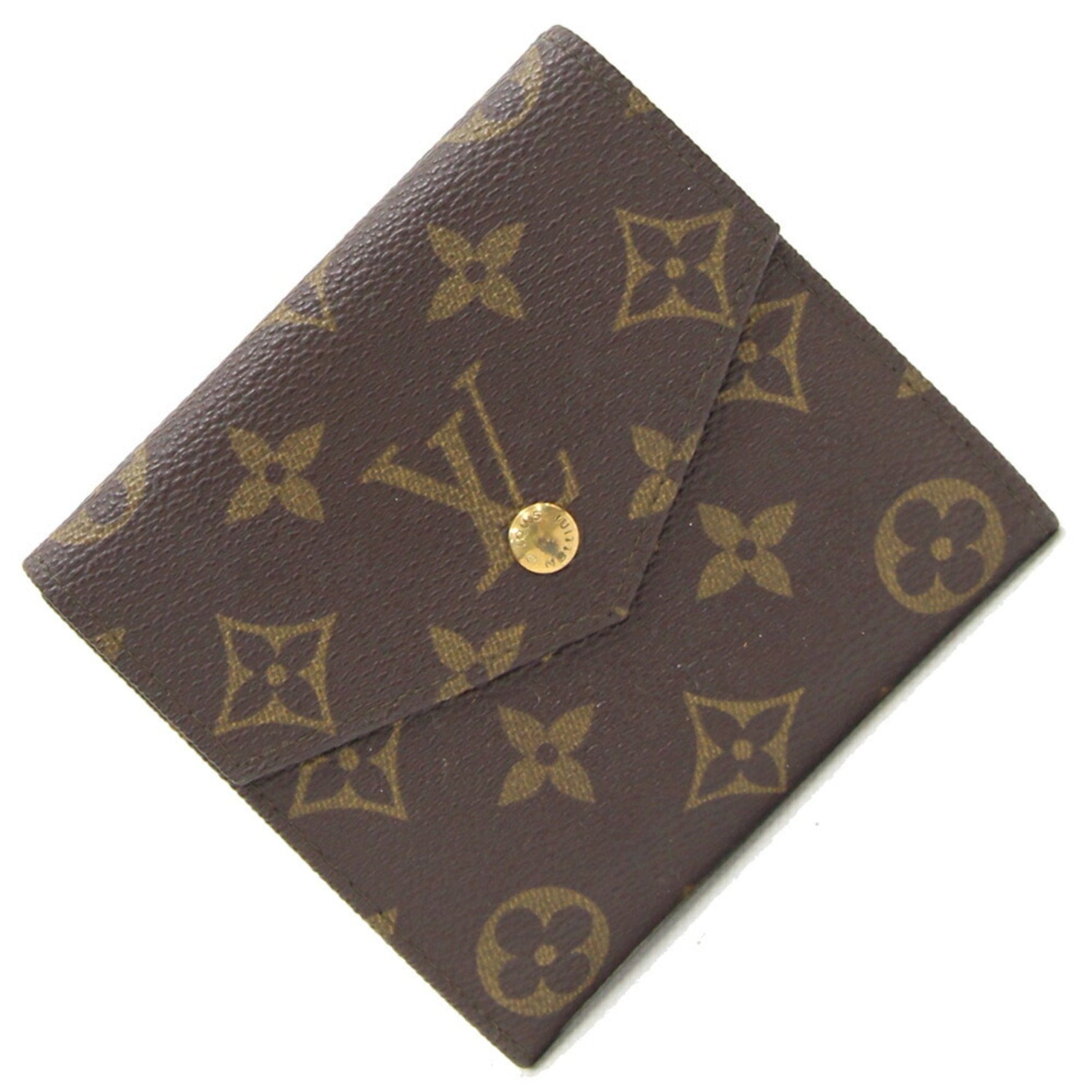 Louis Vuitton W Wallet Monogram Portemonnay Bi-fold Carte Credit Compact Double Opening Old Ladies