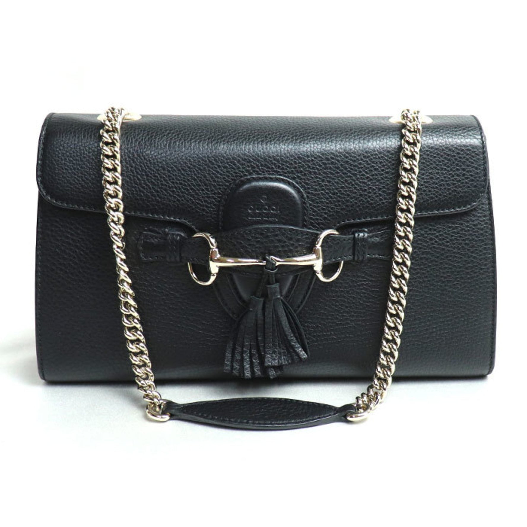 GUCCI Emily Chain Shoulder Bag Black Women's