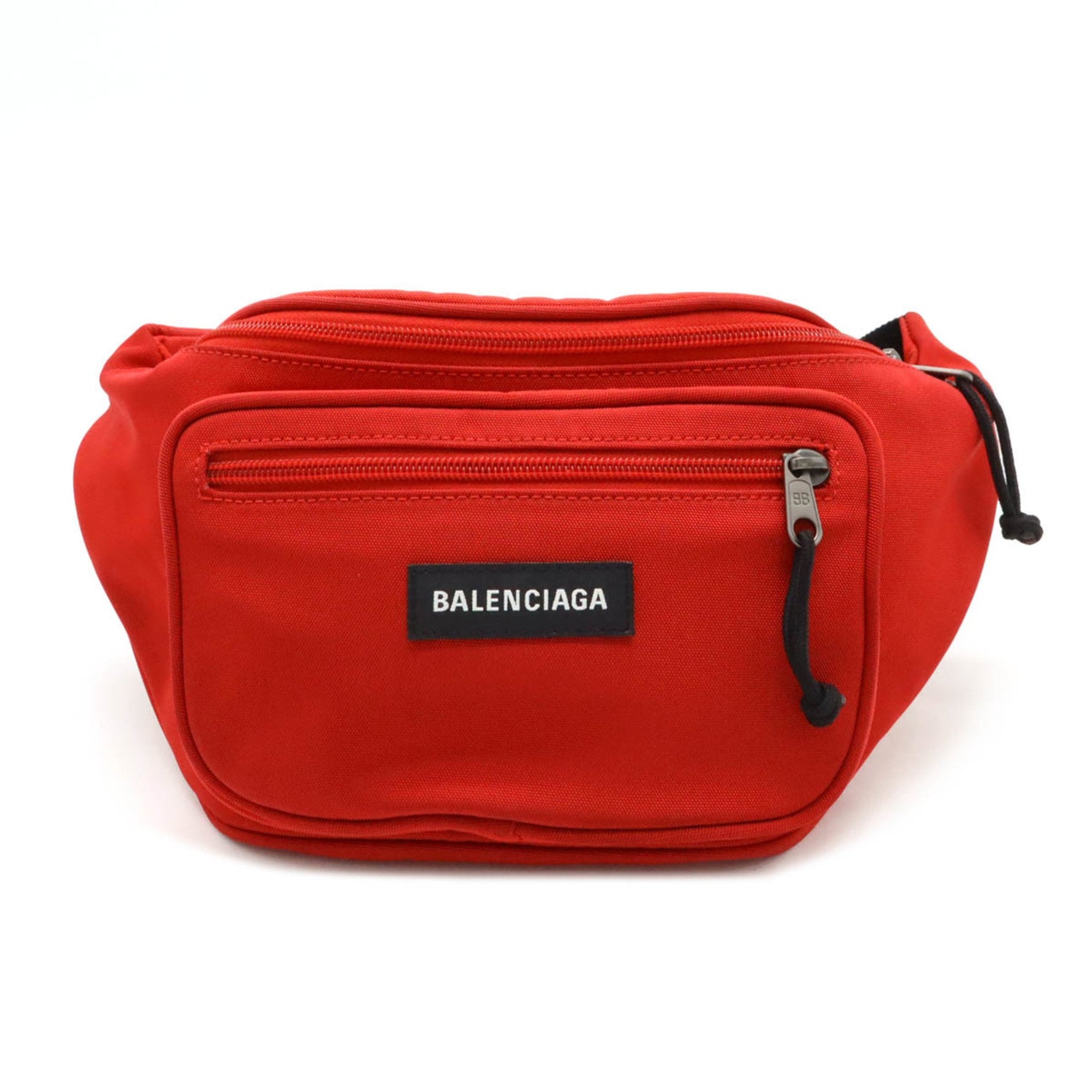 BALENCIAGA Belt bag, waist pouch, body hip nylon canvas, red, black,