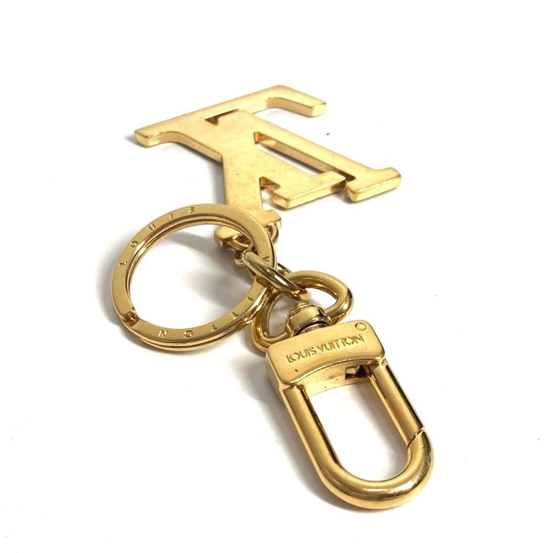 Louis Vuitton LV Logo Porte Cle Nanogram Bag Charm Keychain Metal Men's Red