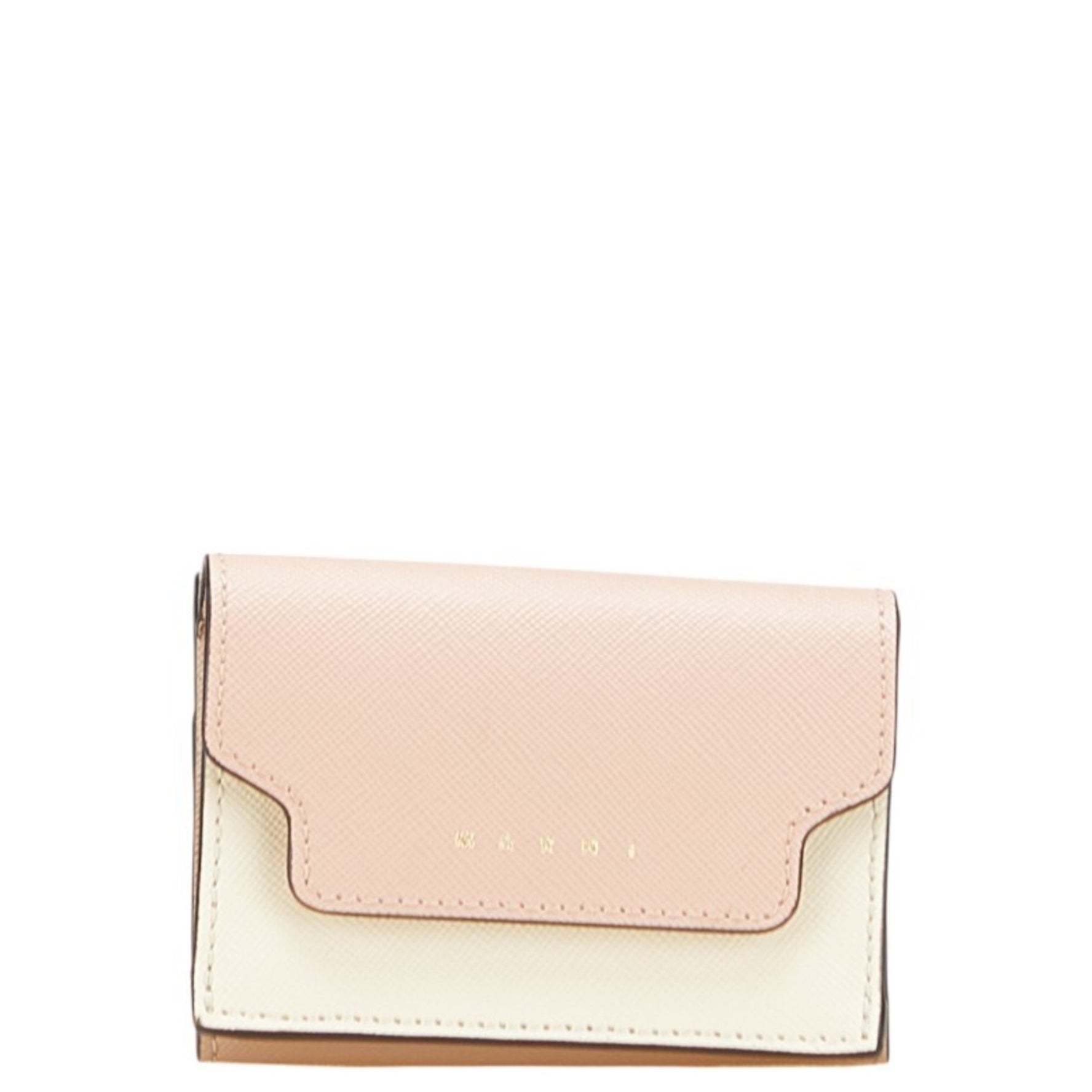 MARNI Tri-fold Wallet in Brown Multicolor Leather