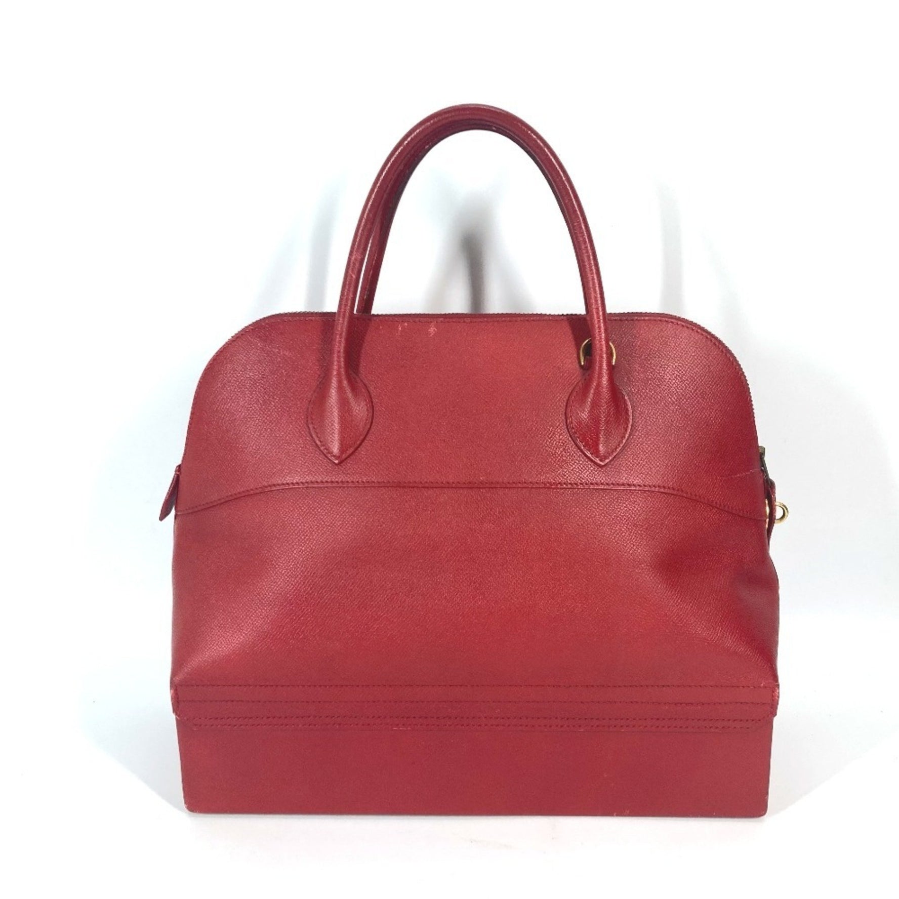 HERMES Vintage MacPherson Box Handbag, Couchvel, Red