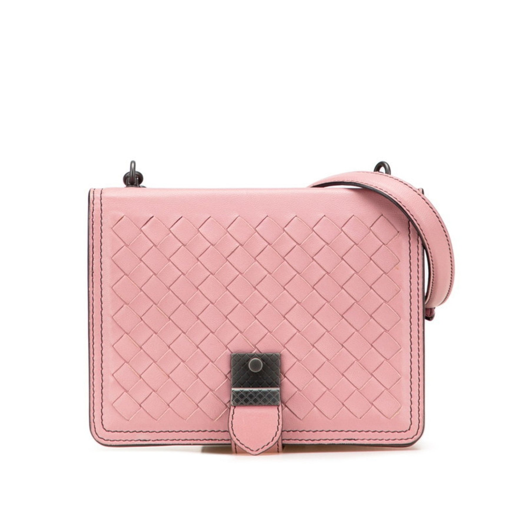 Bottega Veneta Intrecciato Chain One-Shoulder Bag in Leather