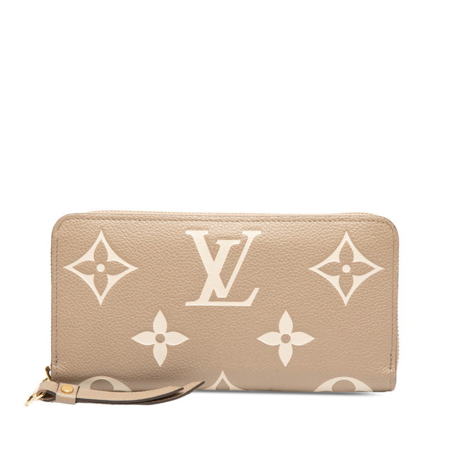 Louis Vuitton Monogram Empreinte Zippy Wallet, Round Zipper Long Wallet Tourtrell Crème Leather, LOUIS VUITTON