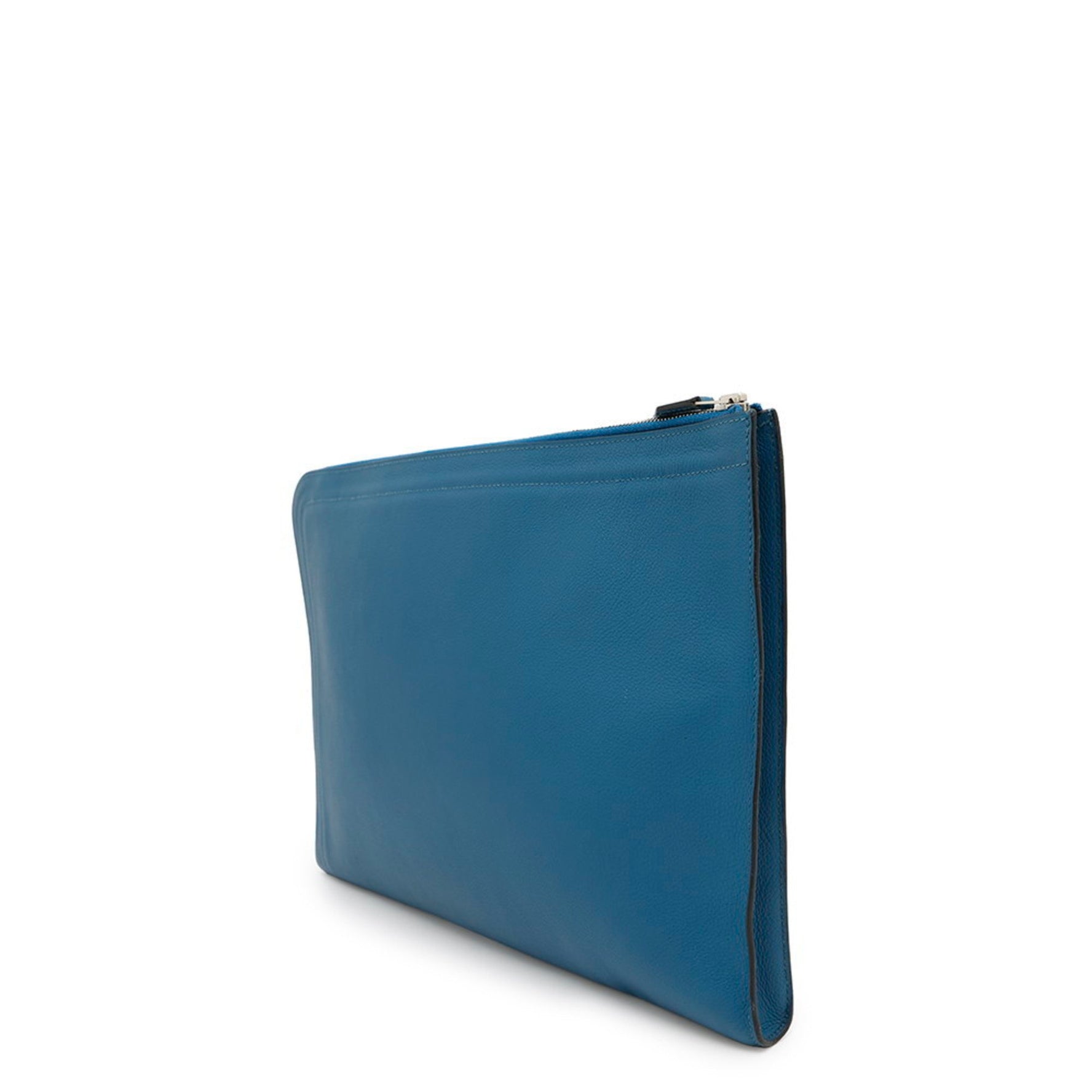 Hermes Hermès Clutch Bag, Blue de Galice, Evercolor, □Q Stamp, Men's