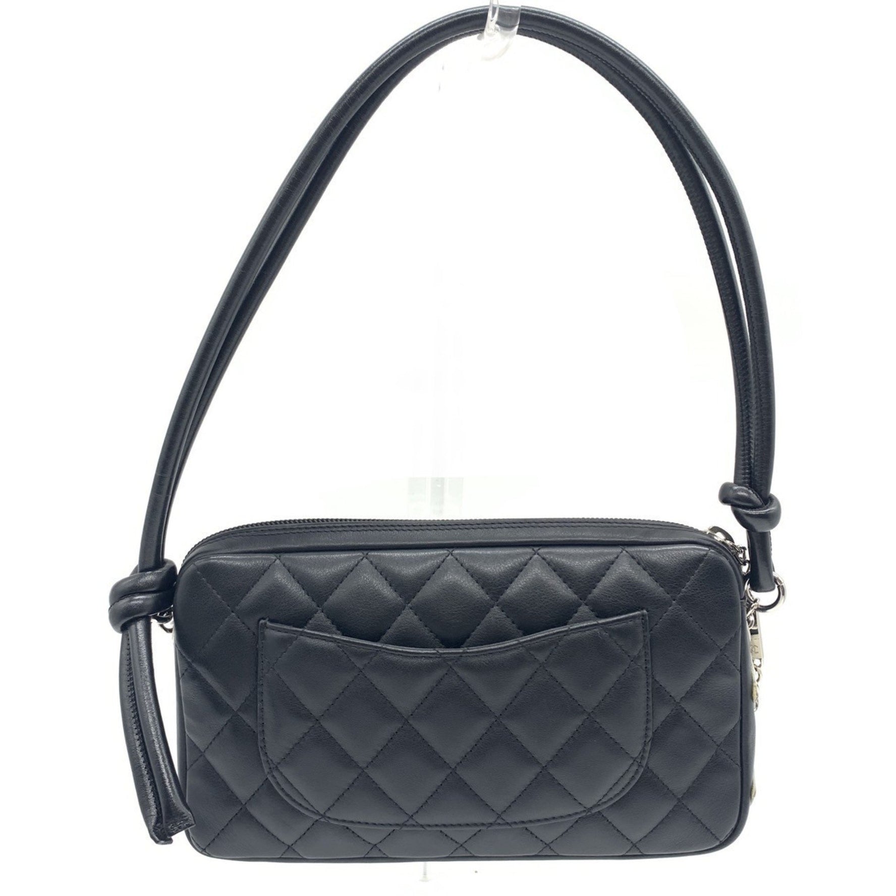 Chanel Cambon Line Pouch Shoulder Bag Coco Mark Black White