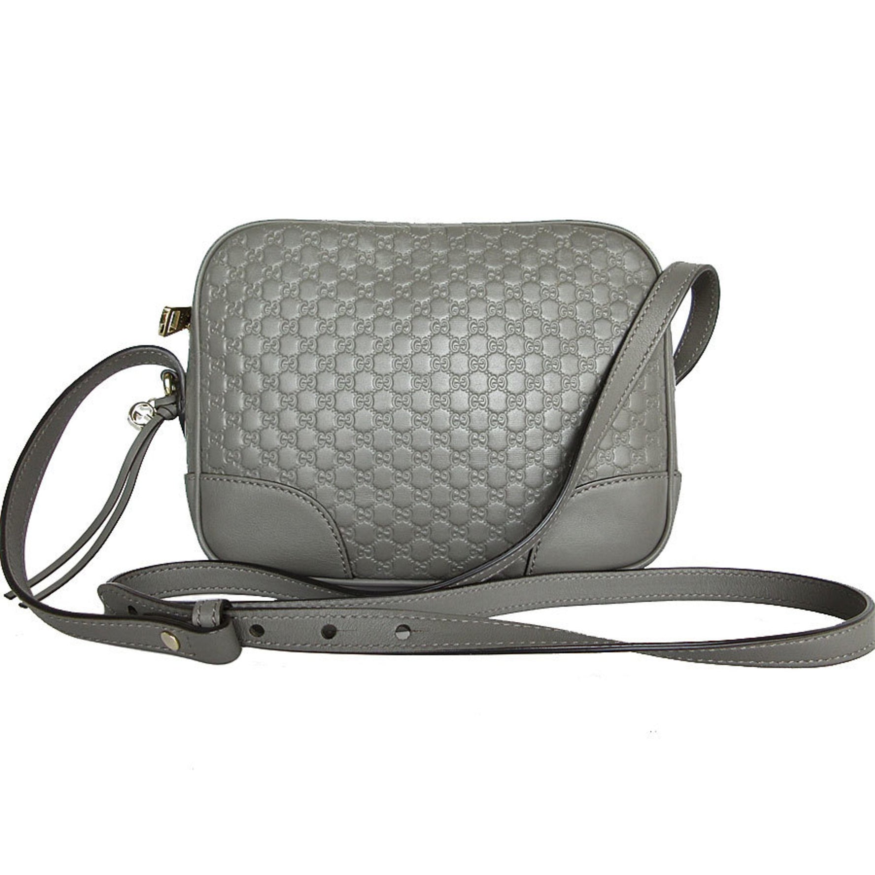 GUCCI shoulder bag micro Guccissima leather grey gold ladies s0410a